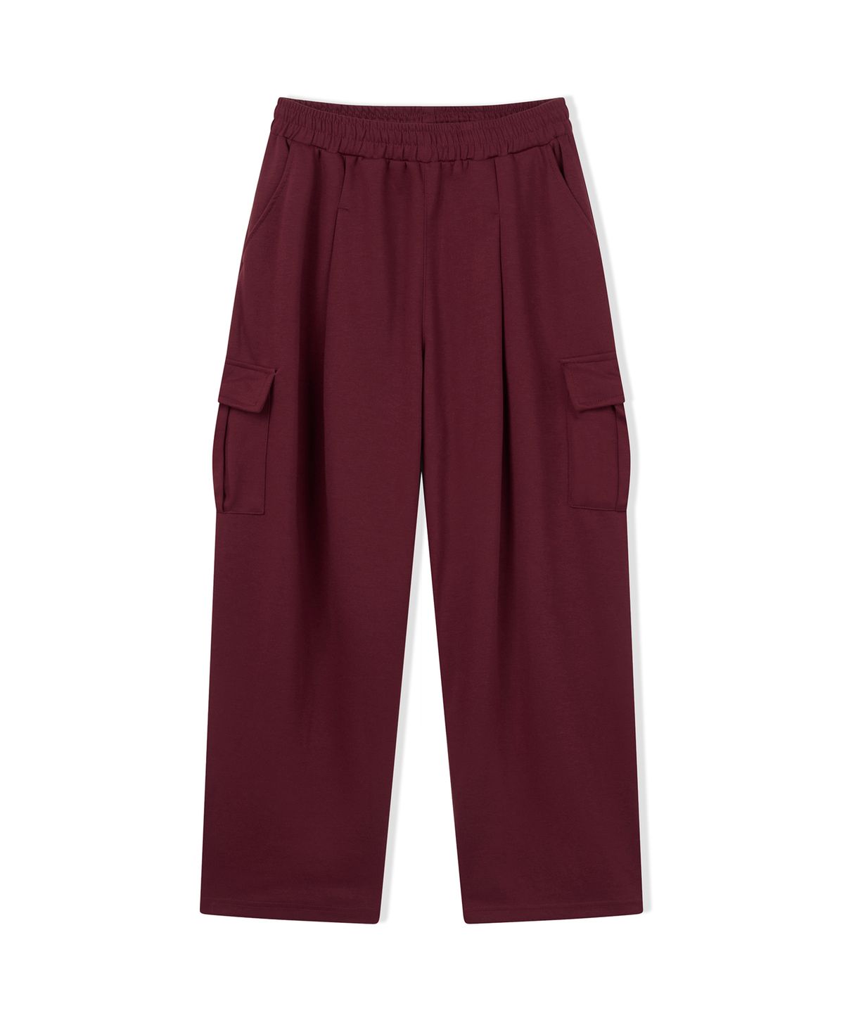 카멜워크(CAMEL WORK) 원 턱 와이드 카고 스웨트팬츠(버건디)
