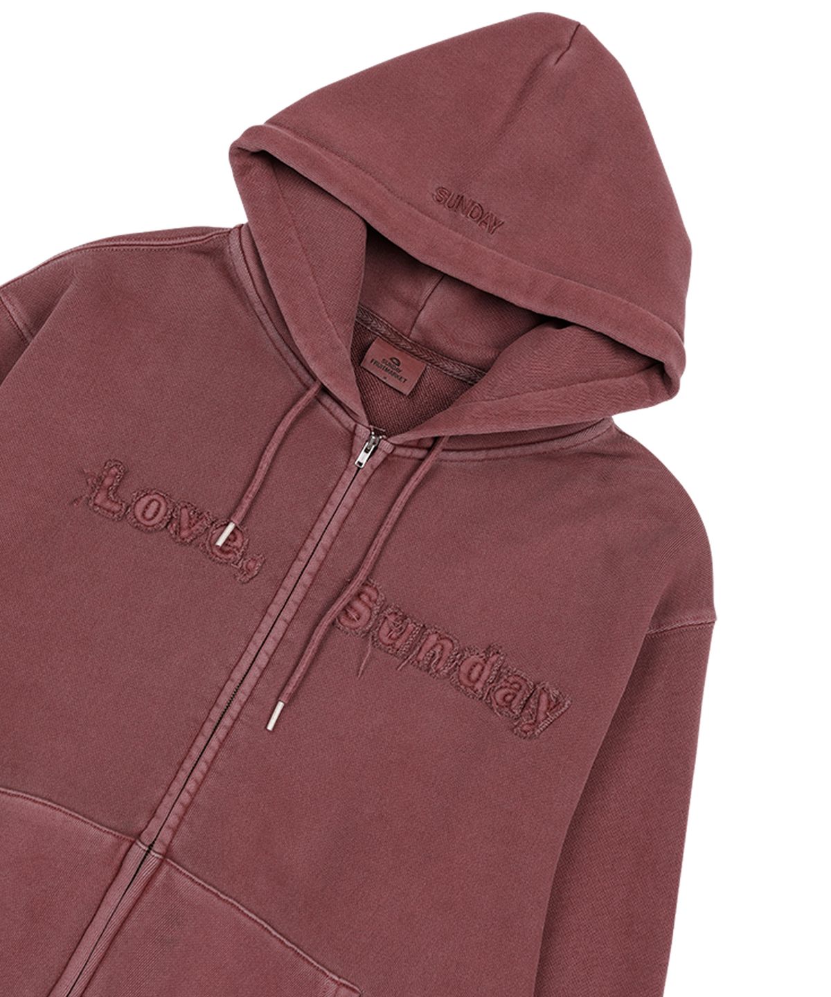 선데이후르츠마켓(SUNDAY FRUIT MARKET) LOVE, SUNDAY ZIP HOODIE WINE