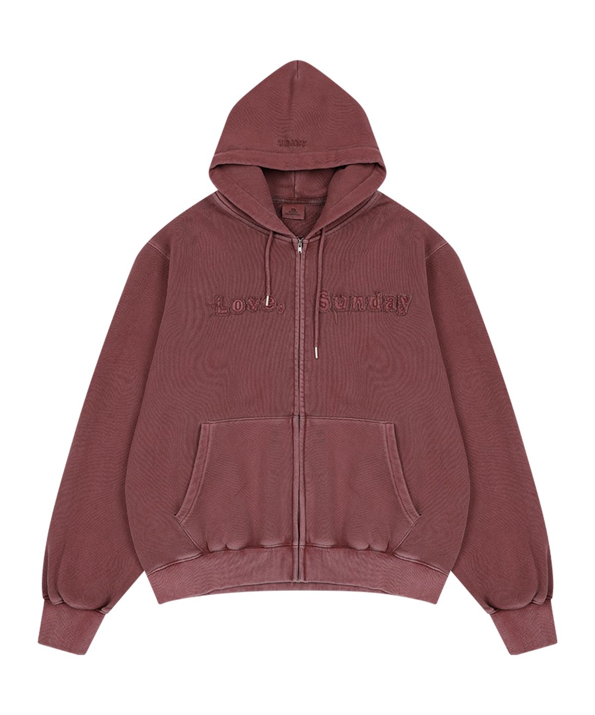 선데이후르츠마켓(SUNDAY FRUIT MARKET) LOVE, SUNDAY ZIP HOODIE WINE