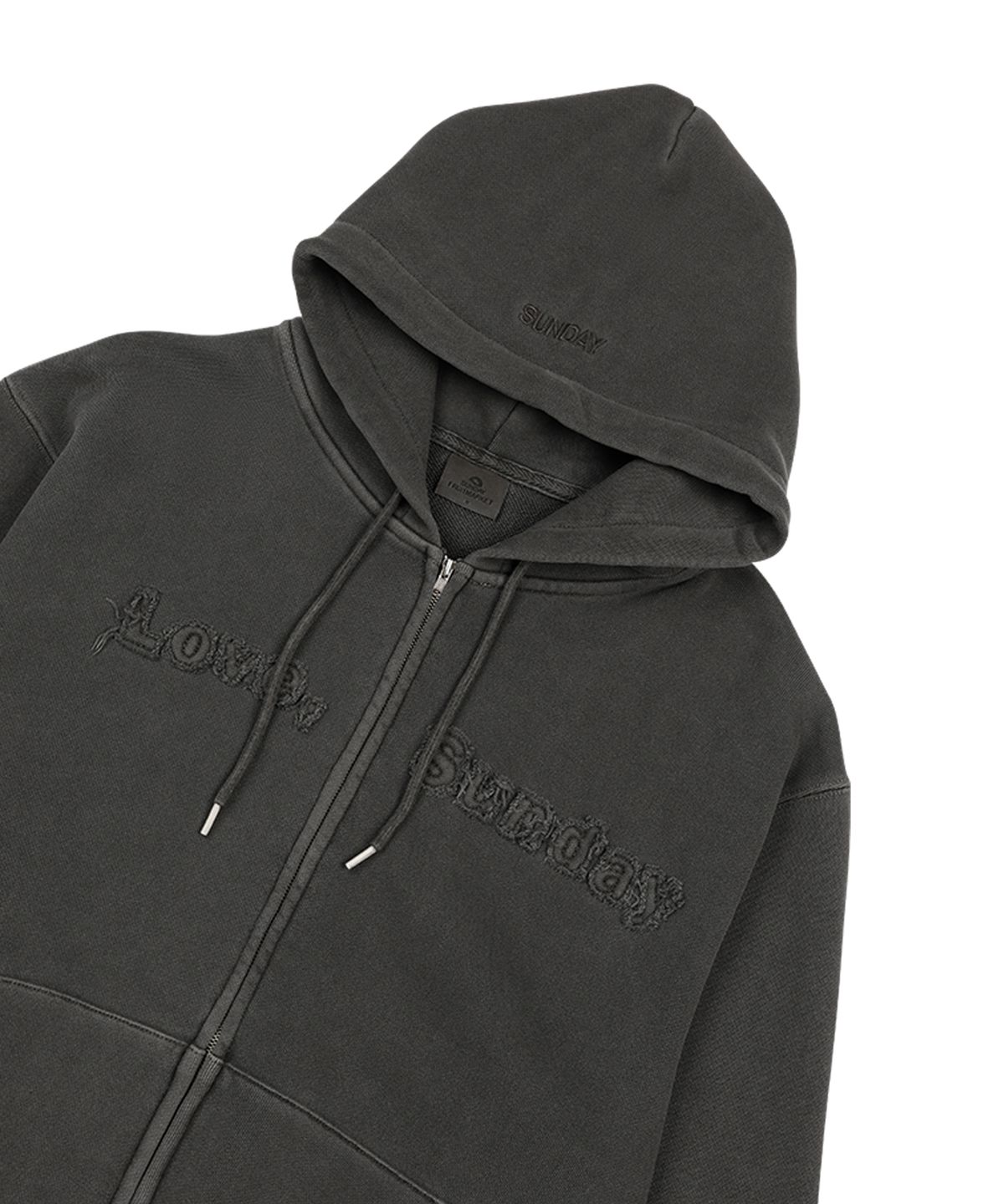 선데이후르츠마켓(SUNDAY FRUIT MARKET) LOVE, SUNDAY ZIP HOODIE CHARCOAL