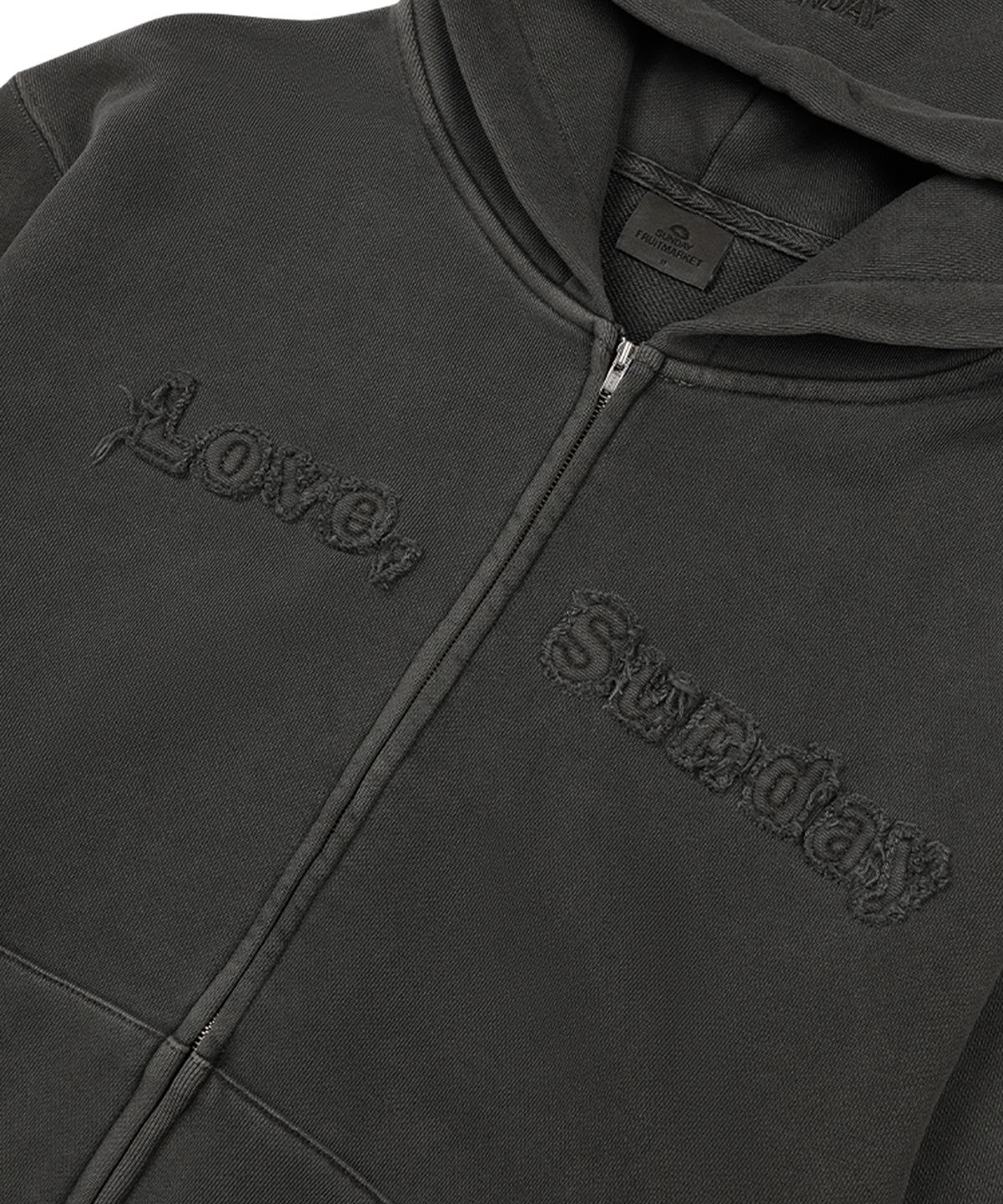 선데이후르츠마켓(SUNDAY FRUIT MARKET) LOVE, SUNDAY ZIP HOODIE CHARCOAL