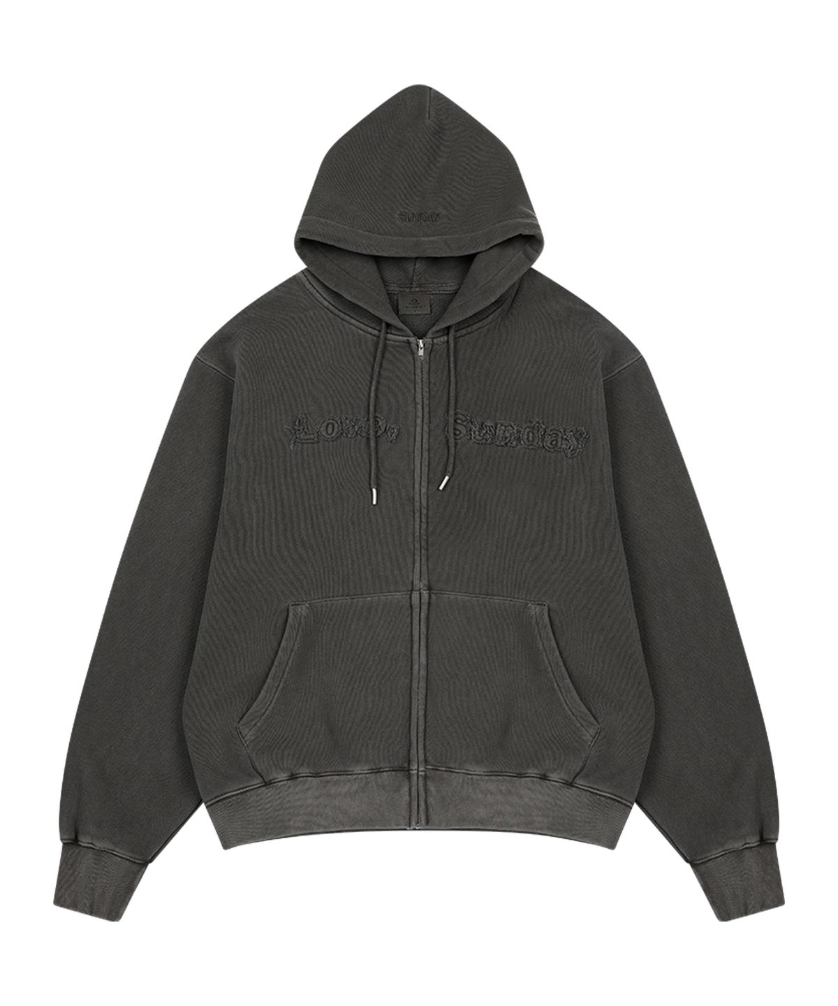 선데이후르츠마켓(SUNDAY FRUIT MARKET) LOVE, SUNDAY ZIP HOODIE CHARCOAL