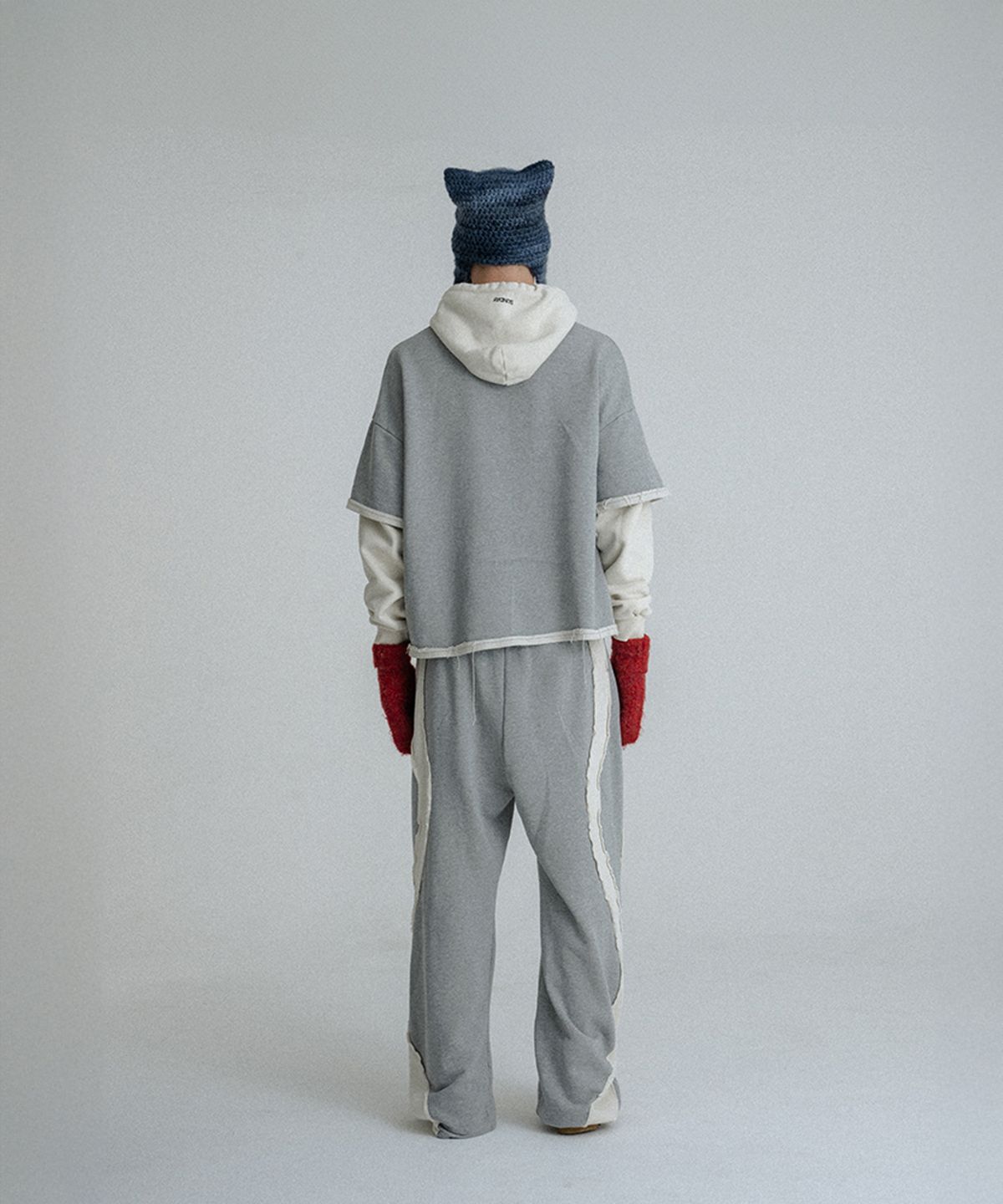 선데이후르츠마켓(SUNDAY FRUIT MARKET) CHERRY LAYERED HOODIE GRAY