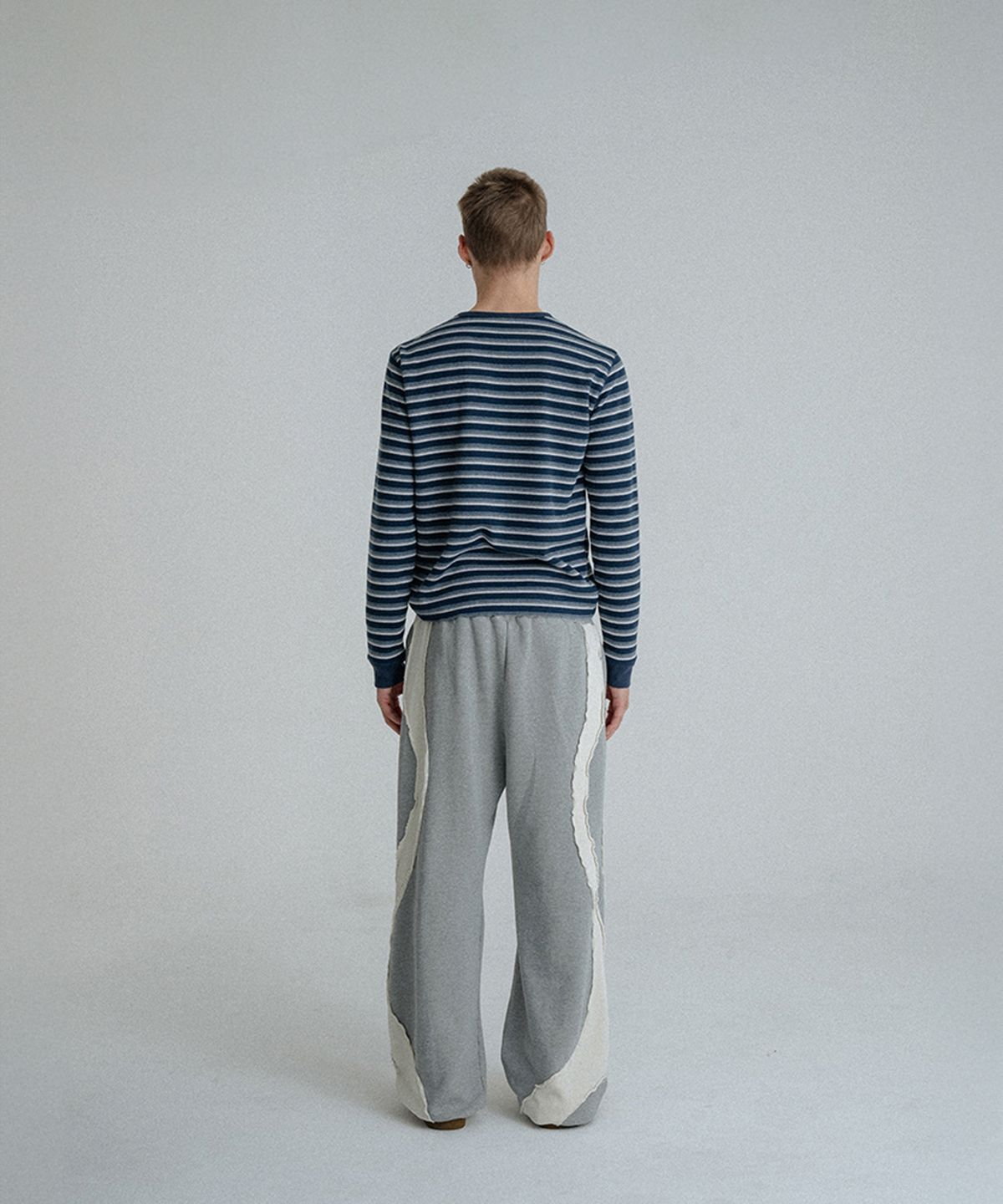 선데이후르츠마켓(SUNDAY FRUIT MARKET) STRIPE WAFFLE LS TEE NAVY