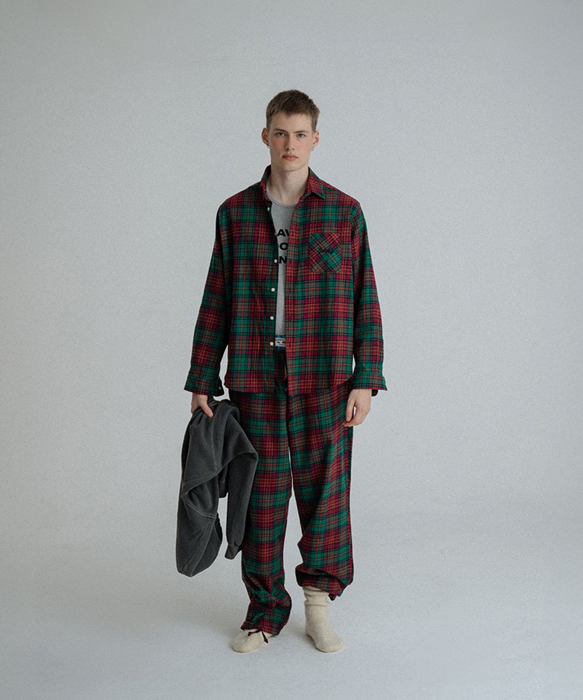 선데이후르츠마켓(SUNDAY FRUIT MARKET) SUNDAY CHECK SHIRT GREEN