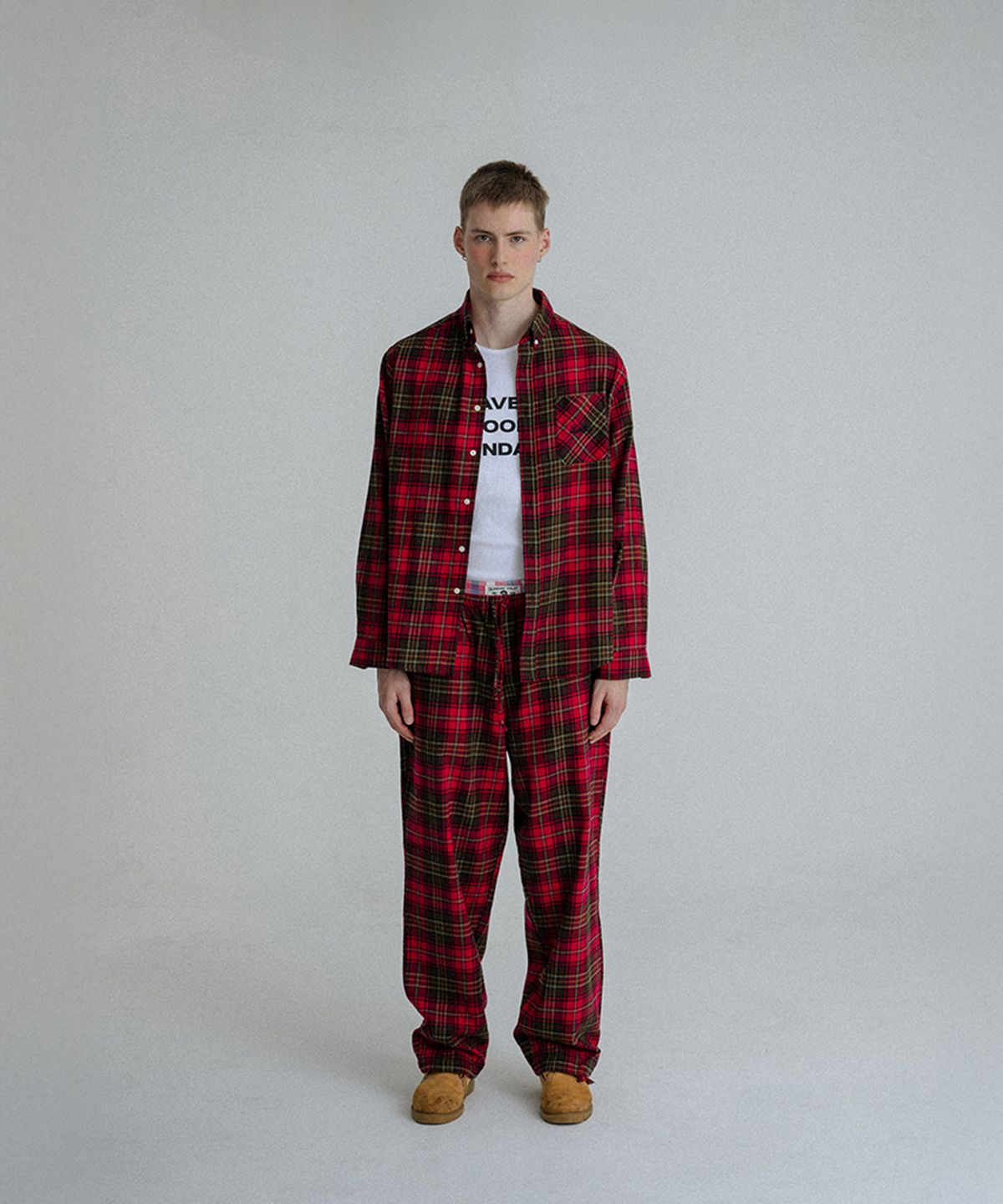 선데이후르츠마켓(SUNDAY FRUIT MARKET) SUNDAY CHECK SHIRT PINK