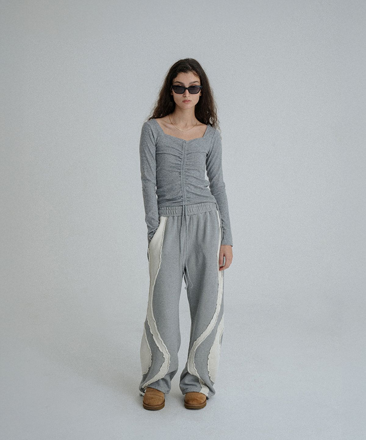 선데이후르츠마켓(SUNDAY FRUIT MARKET) SUNDAY STRING LS TEE GRAY