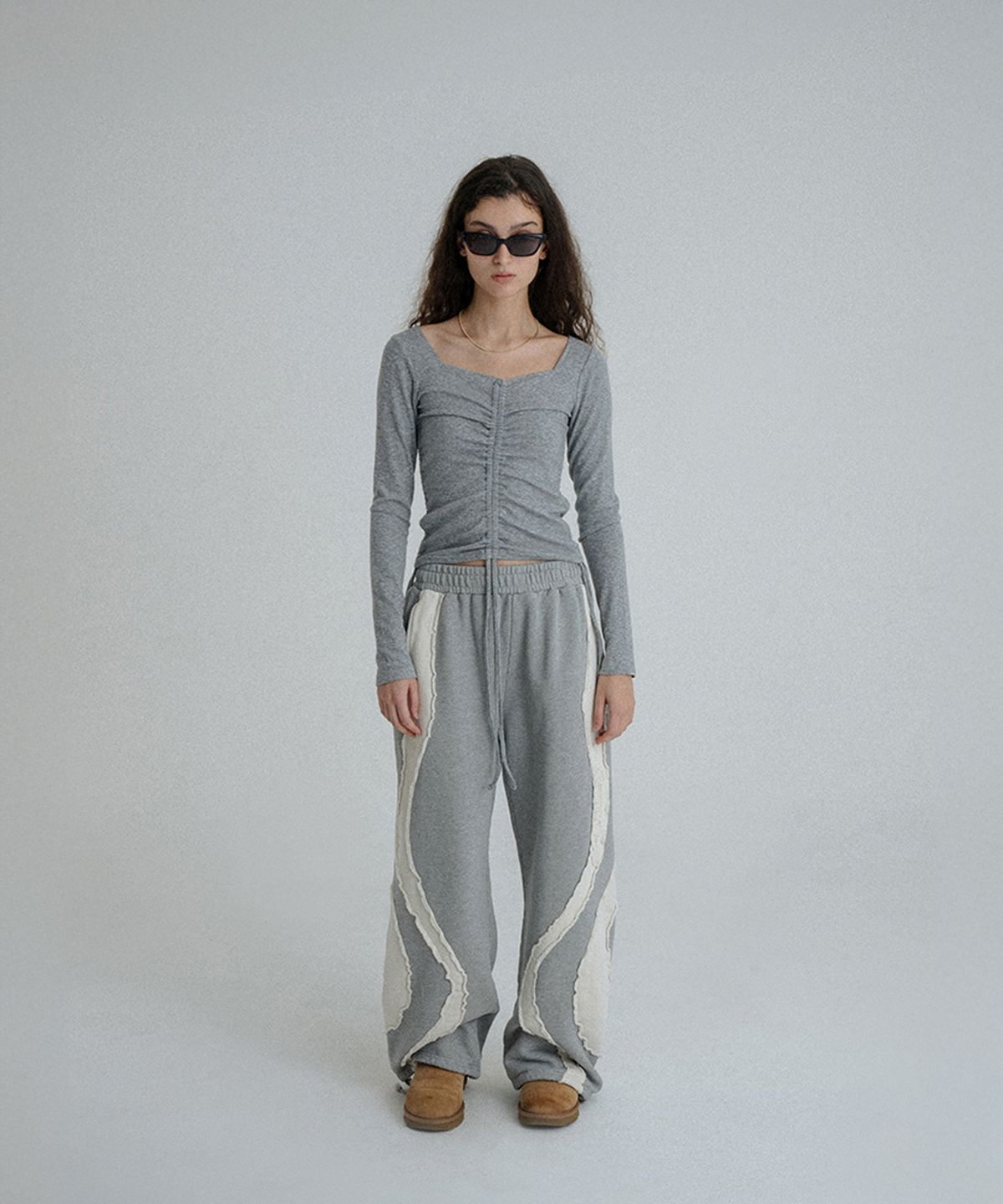 선데이후르츠마켓(SUNDAY FRUIT MARKET) SUNDAY STRING LS TEE GRAY