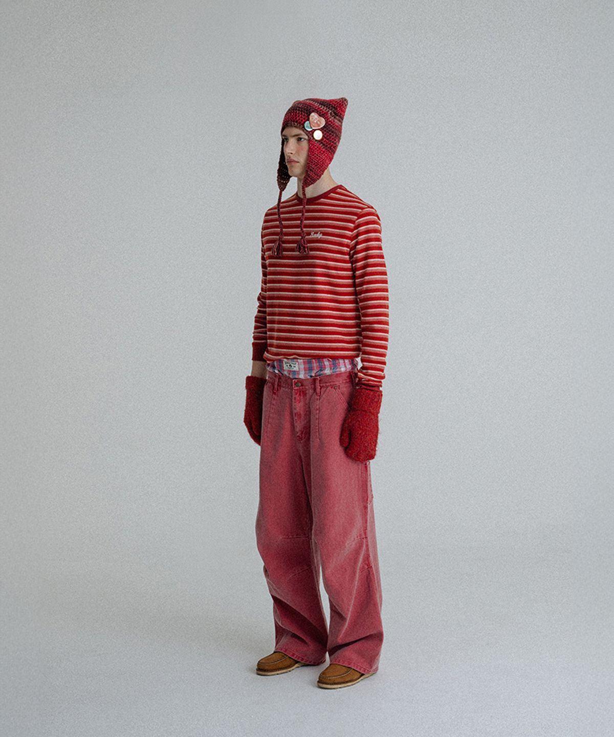선데이후르츠마켓(SUNDAY FRUIT MARKET) PIGMENT DART PANT RED
