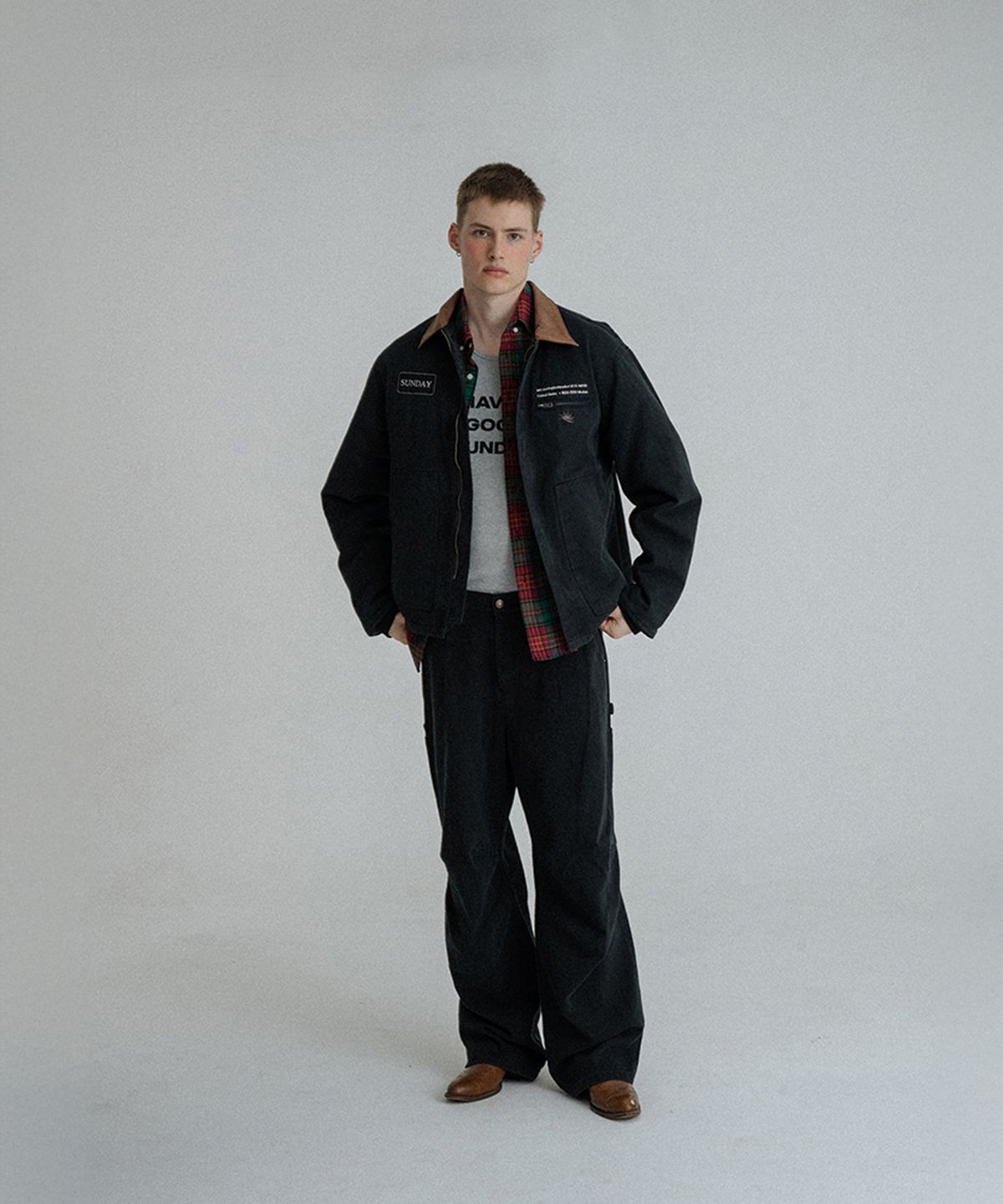 선데이후르츠마켓(SUNDAY FRUIT MARKET) PIGMENT DART PANT BLACK