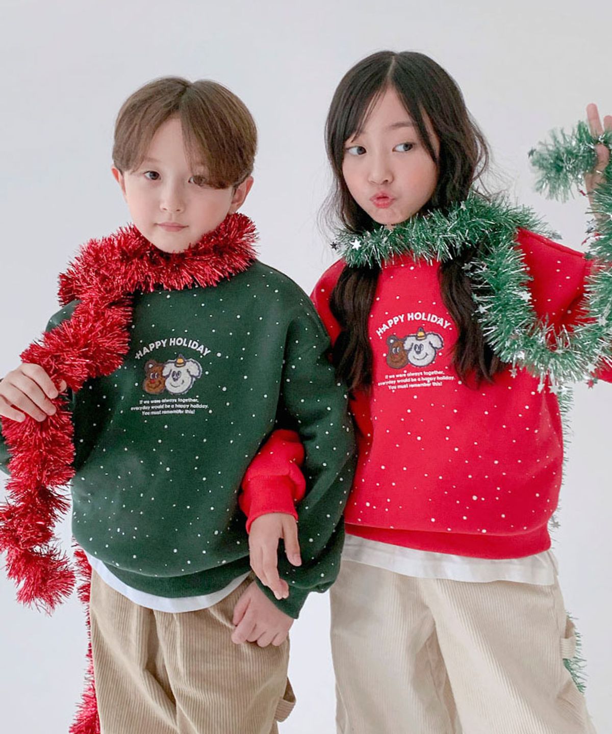 베리클로젯(BERRYCLOSET) [기모] 해삐 홀리데이 맨투맨