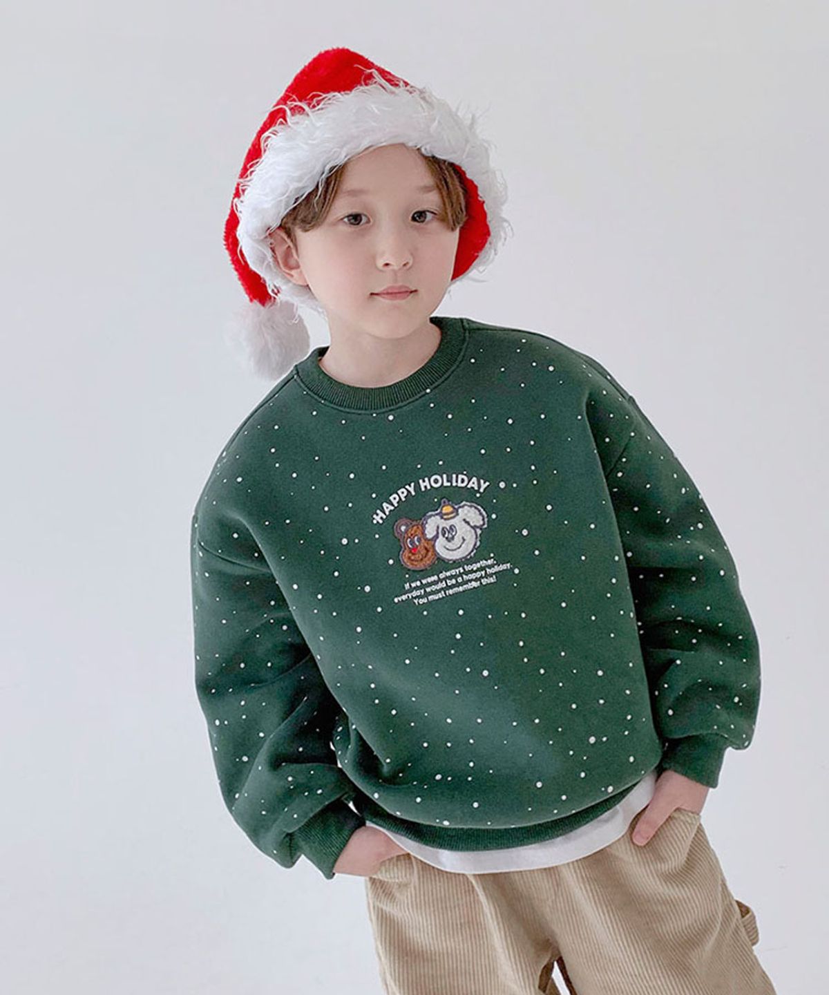 베리클로젯(BERRYCLOSET) [기모] 해삐 홀리데이 맨투맨