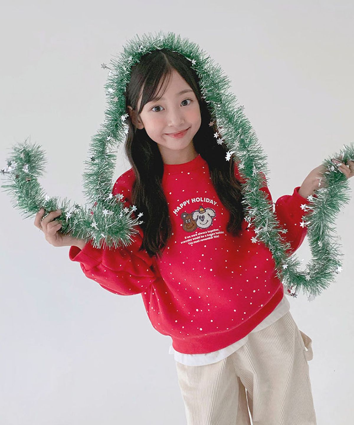 베리클로젯(BERRYCLOSET) [기모] 해삐 홀리데이 맨투맨