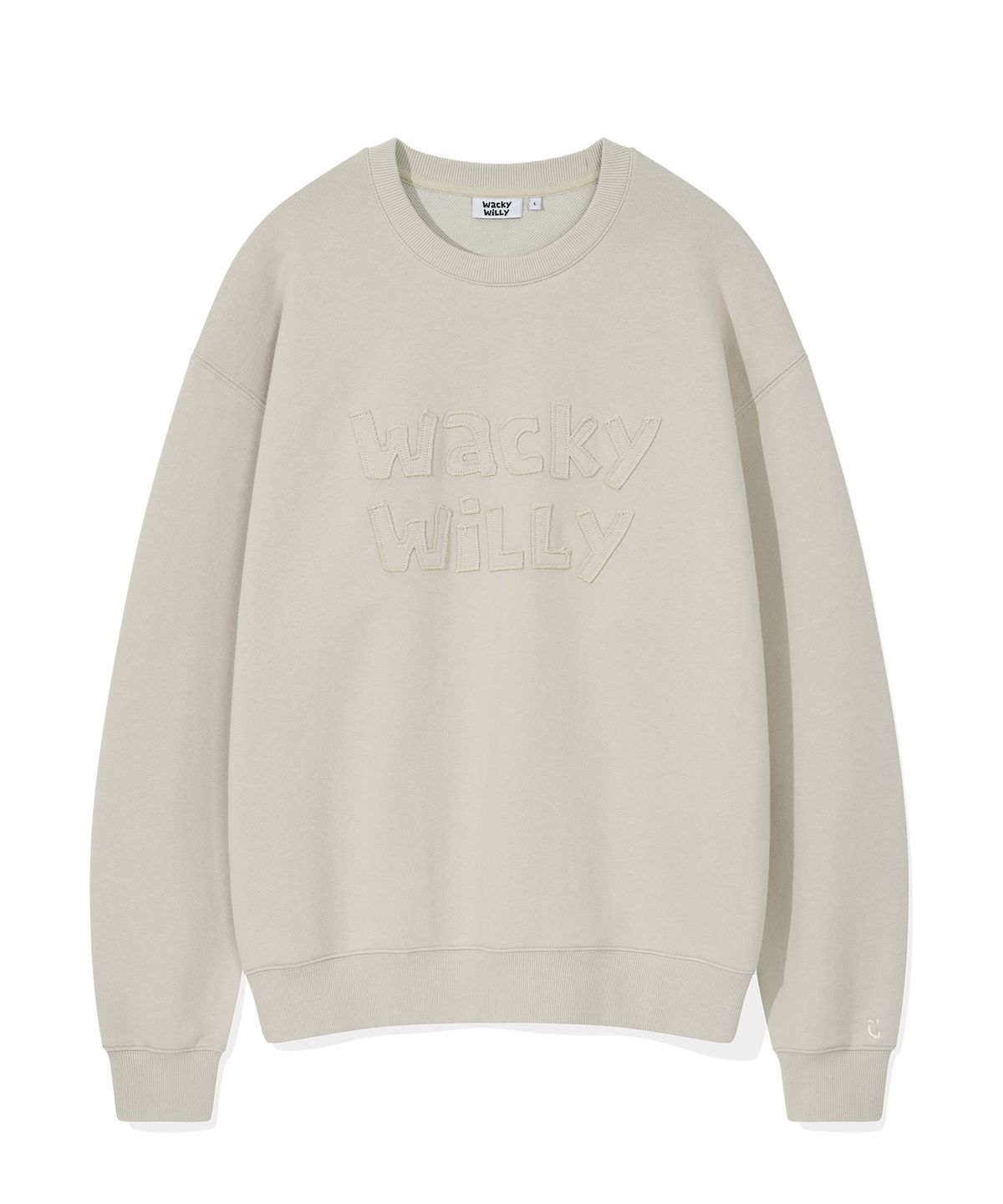 와키윌리(WACKY WILLY) 레터링 포인트 맨투맨 그레이