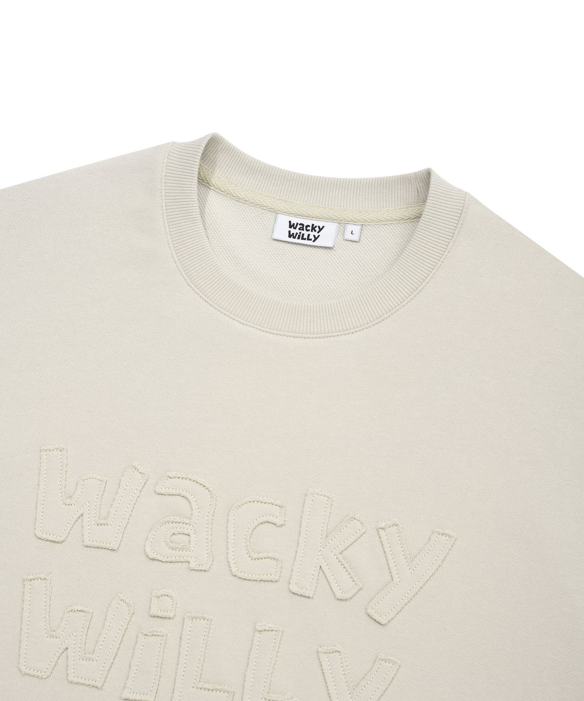 와키윌리(WACKY WILLY) 레터링 포인트 맨투맨 그레이