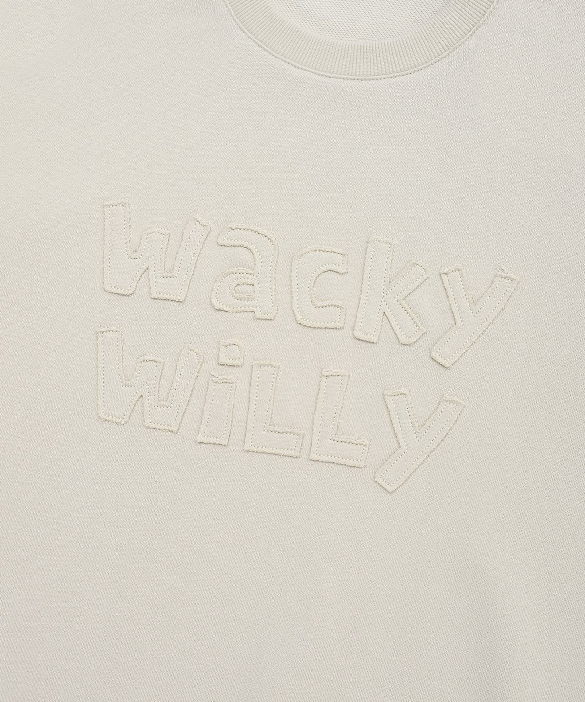 와키윌리(WACKY WILLY) 레터링 포인트 맨투맨 그레이