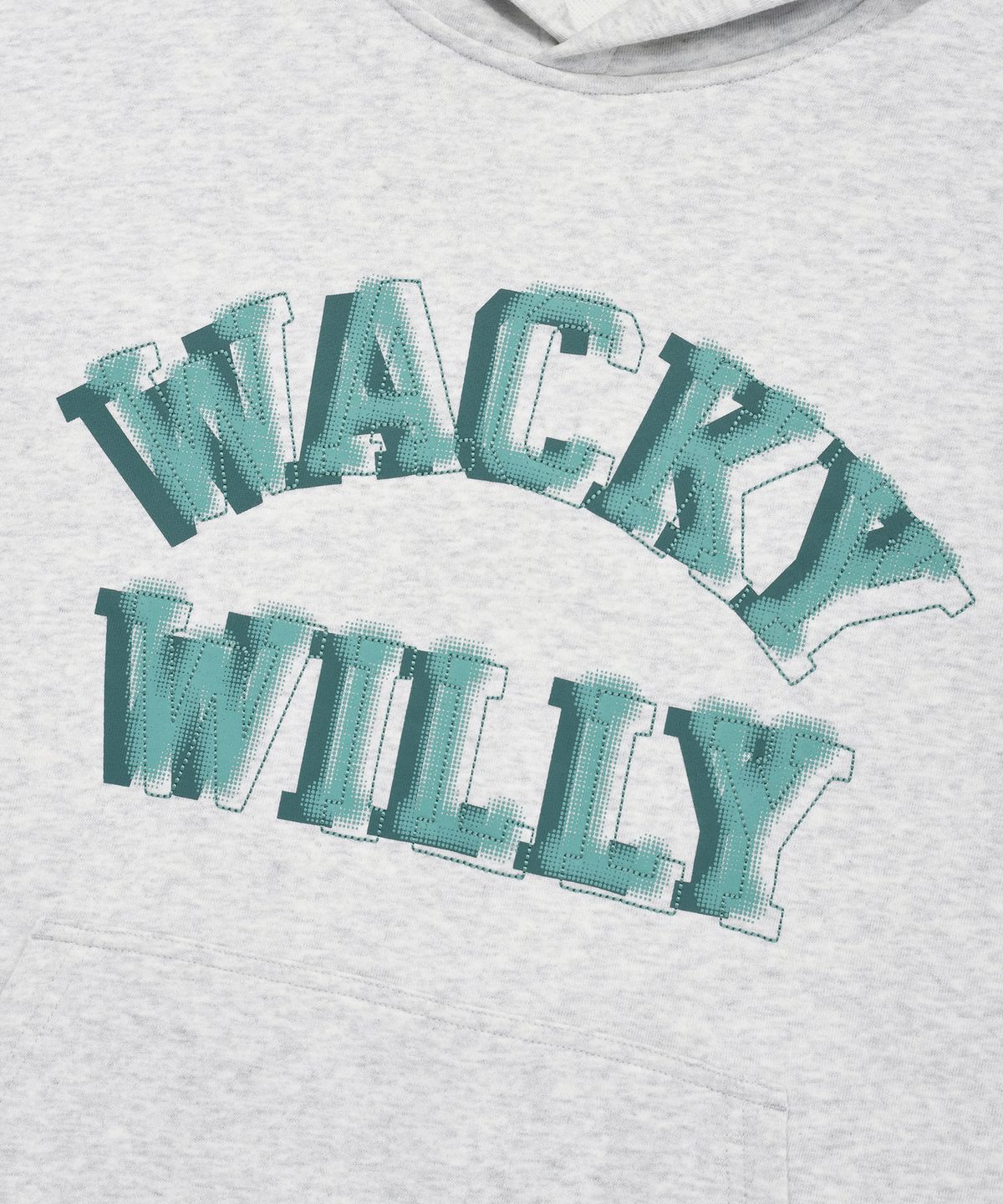 와키윌리(WACKY WILLY) 레터링 그래픽 후드 라이트 그레이