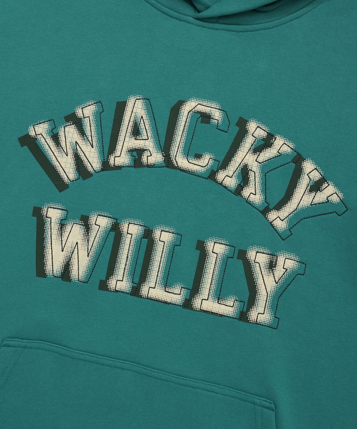 와키윌리(WACKY WILLY) 레터링 그래픽 후드 그린