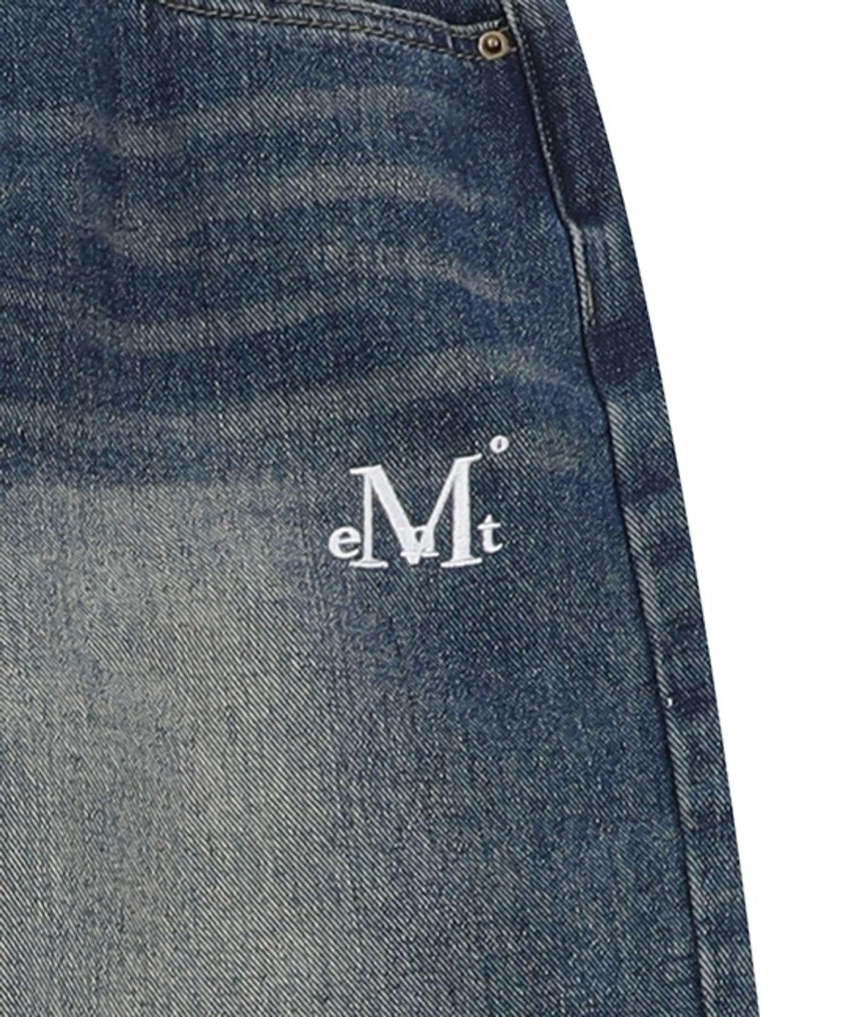 무센트(MUCENT) 네라 와이드 데님 팬츠 빈티지 워싱 청바지