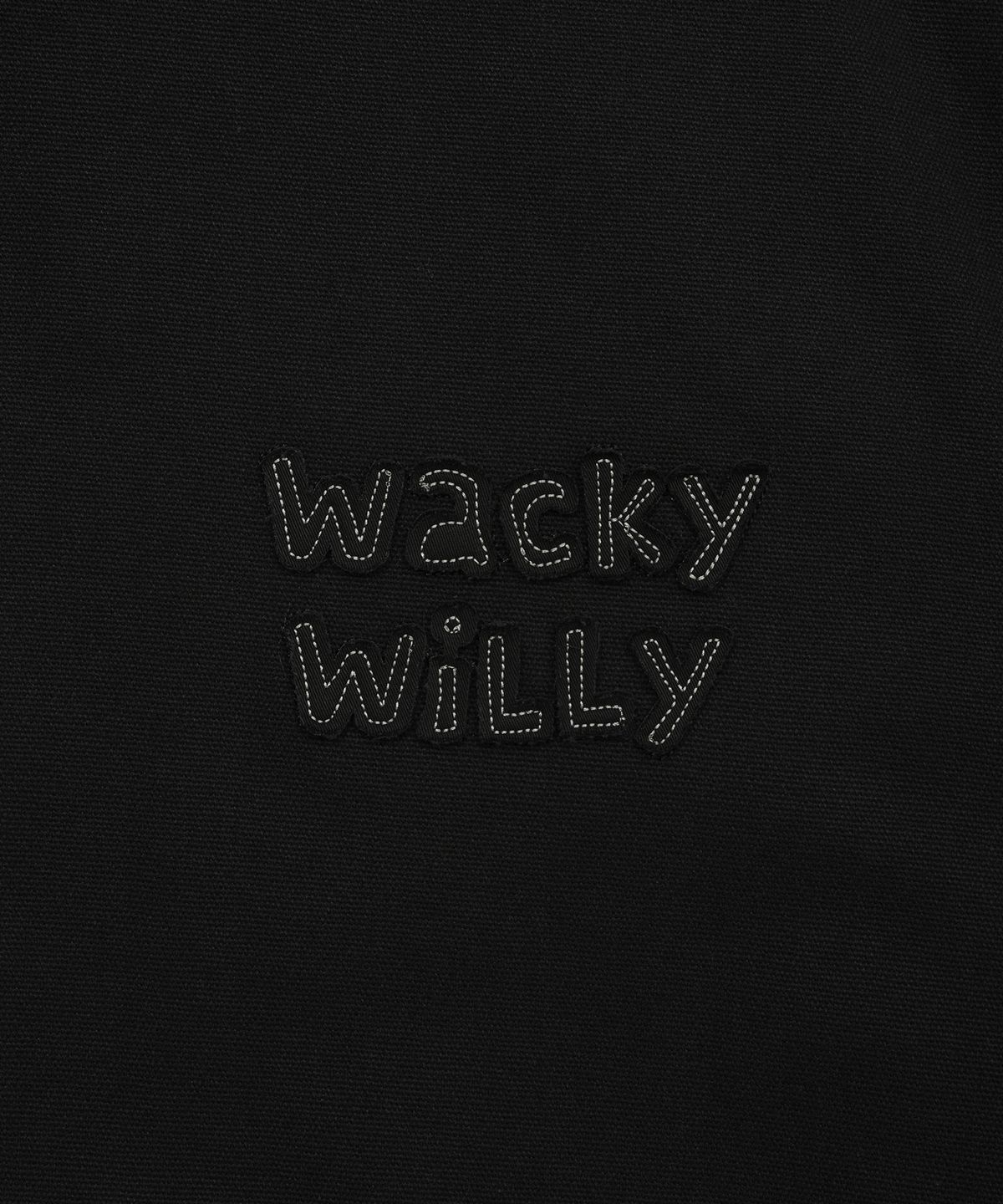 와키윌리(WACKY WILLY) 후드 패딩 워크자켓 블랙