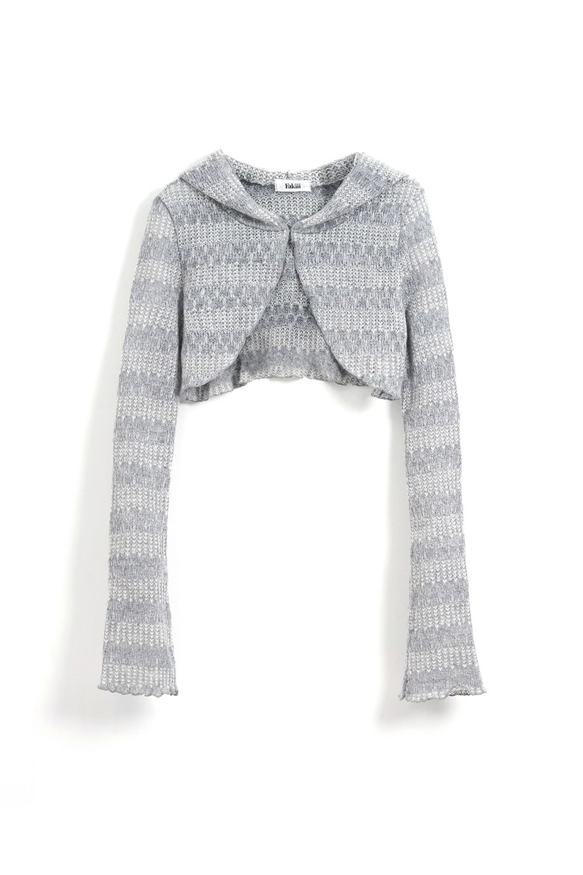 페이키(FAKIII) Wool Bolero Hoodie Cardigan_Gray