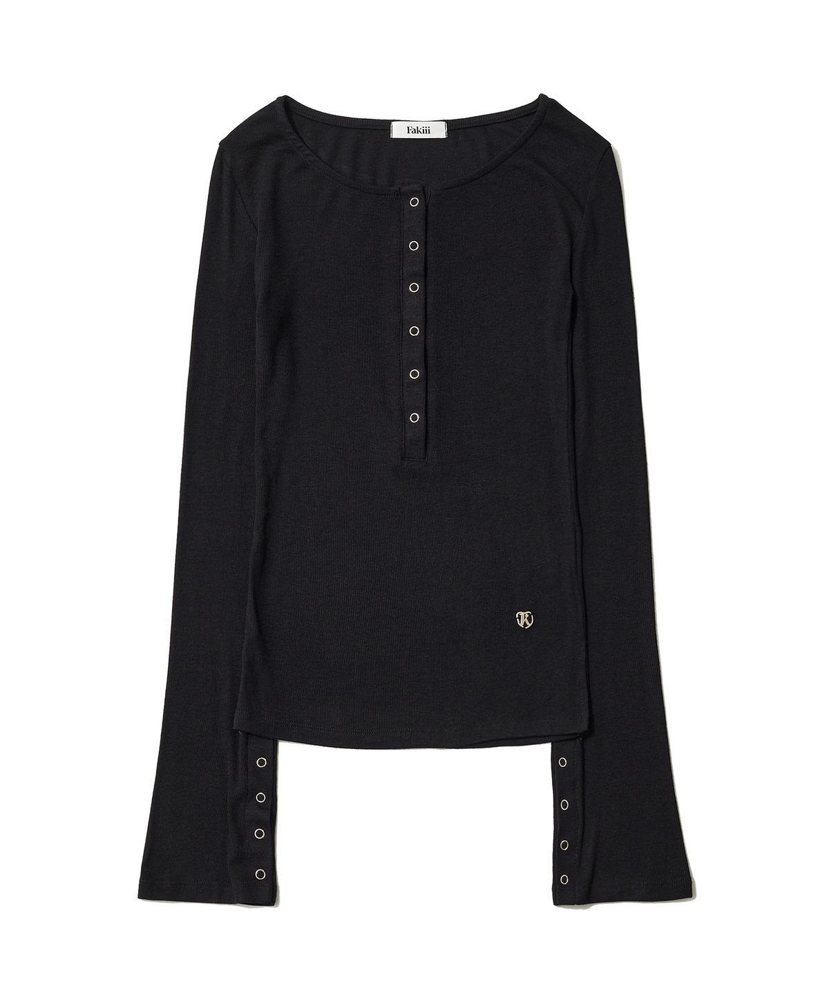 페이키(FAKIII) Button Bell Line Knit_Black