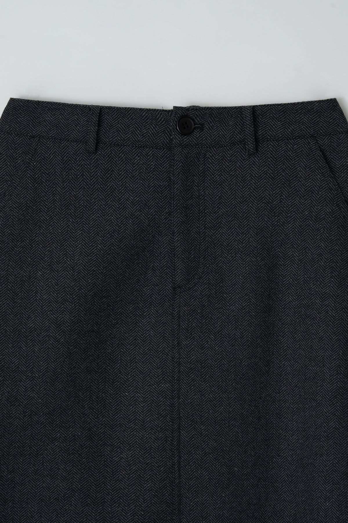 더페니(THE PENNY) WOOL HERRINGBONE LONG SKIRT - Charcoal