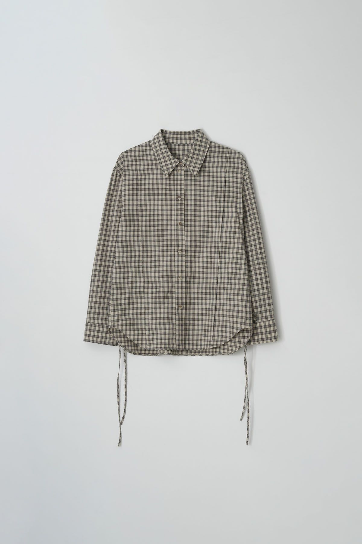더페니(THE PENNY) CHECK RIBBON BLOUSE - Beige