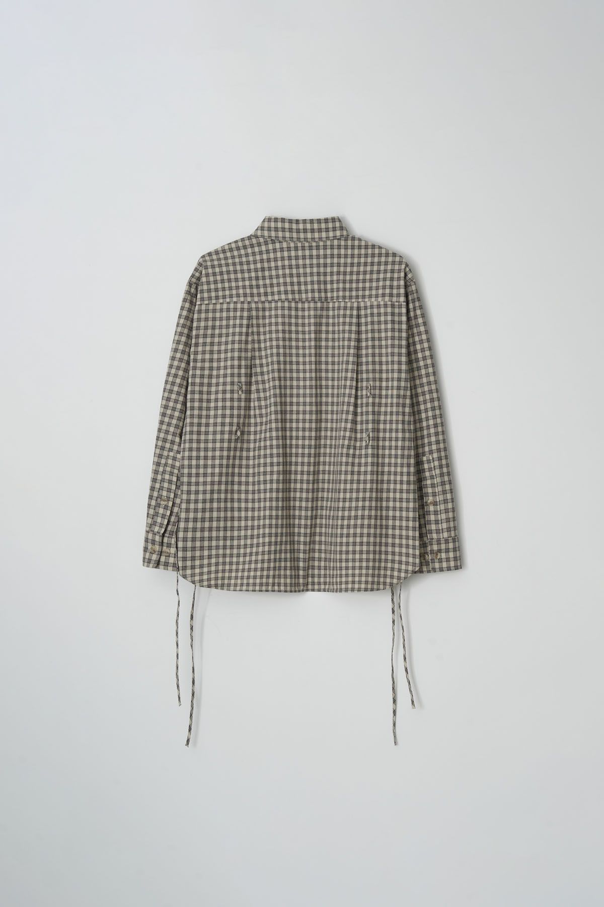 더페니(THE PENNY) CHECK RIBBON BLOUSE - Beige