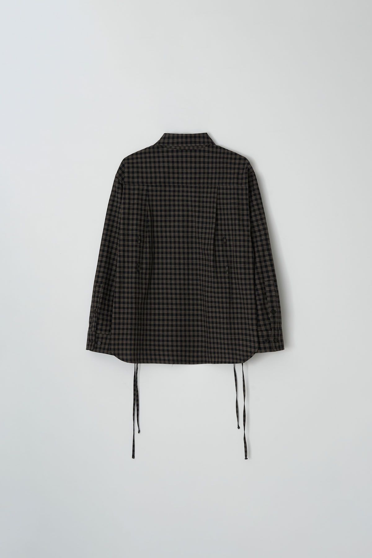 더페니(THE PENNY) CHECK RIBBON BLOUSE - Black