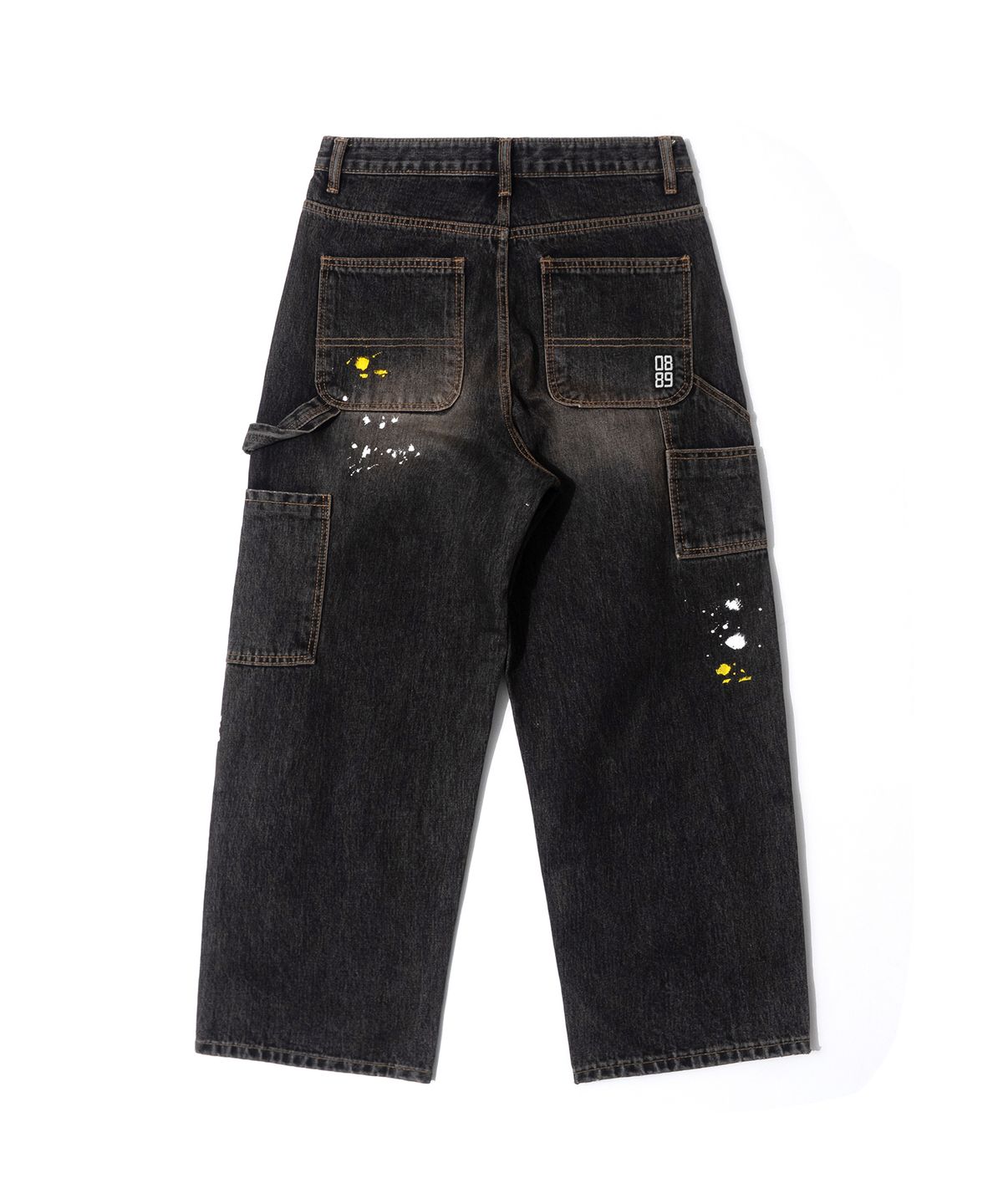 큐티에잇 가먼츠(QT8 GARMENTS) RG Painted Double Knee Washed Pants (Black)