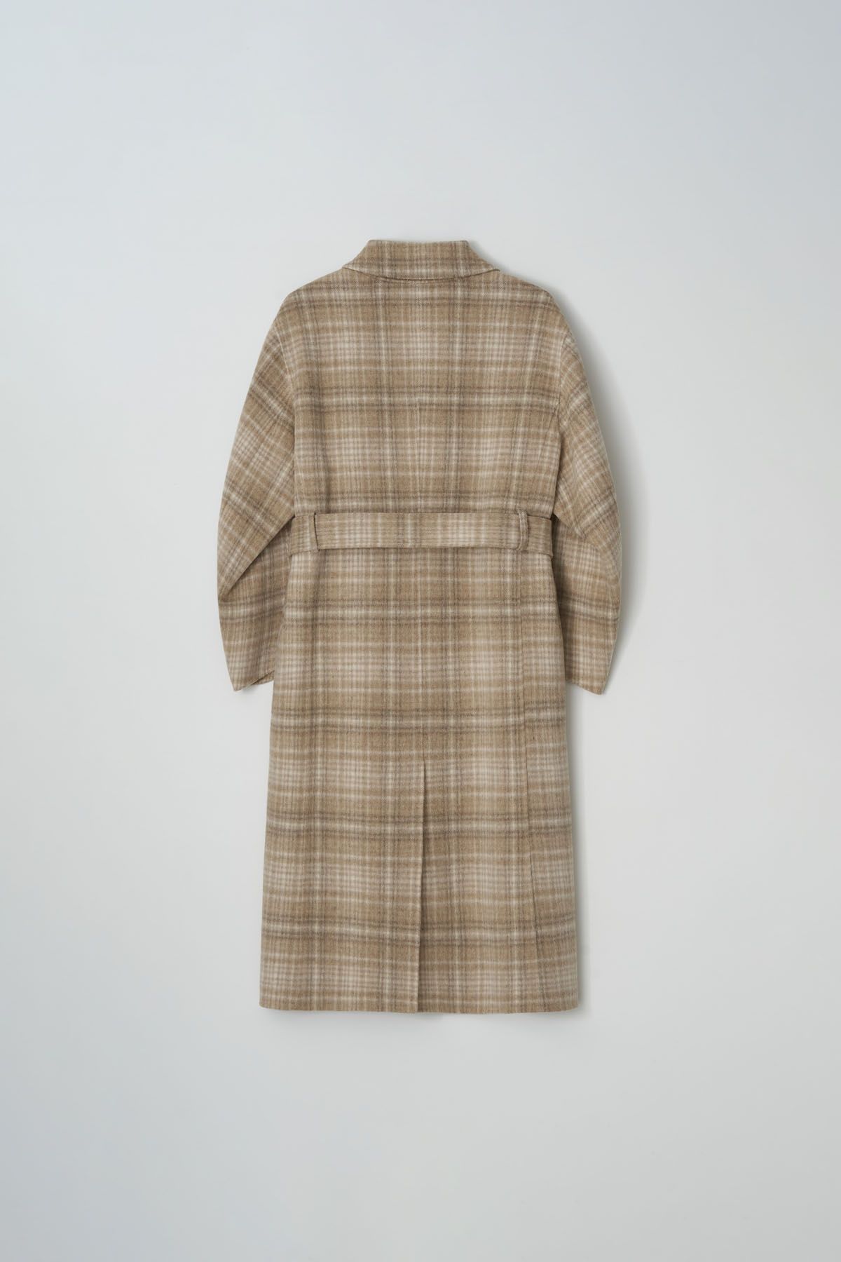 더페니(THE PENNY) CHECK LONG HANDMADE COAT - Beige