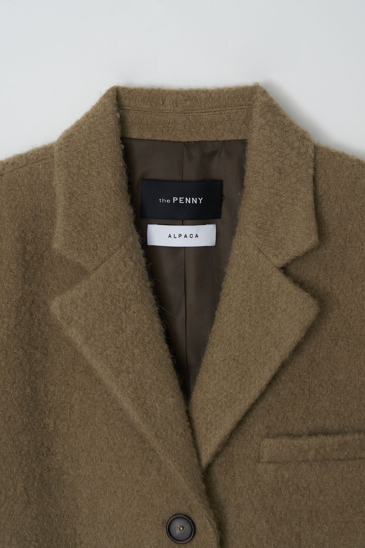 더페니(THE PENNY) THREE BUTTON ALPACA LONG COAT - Khaki Beige