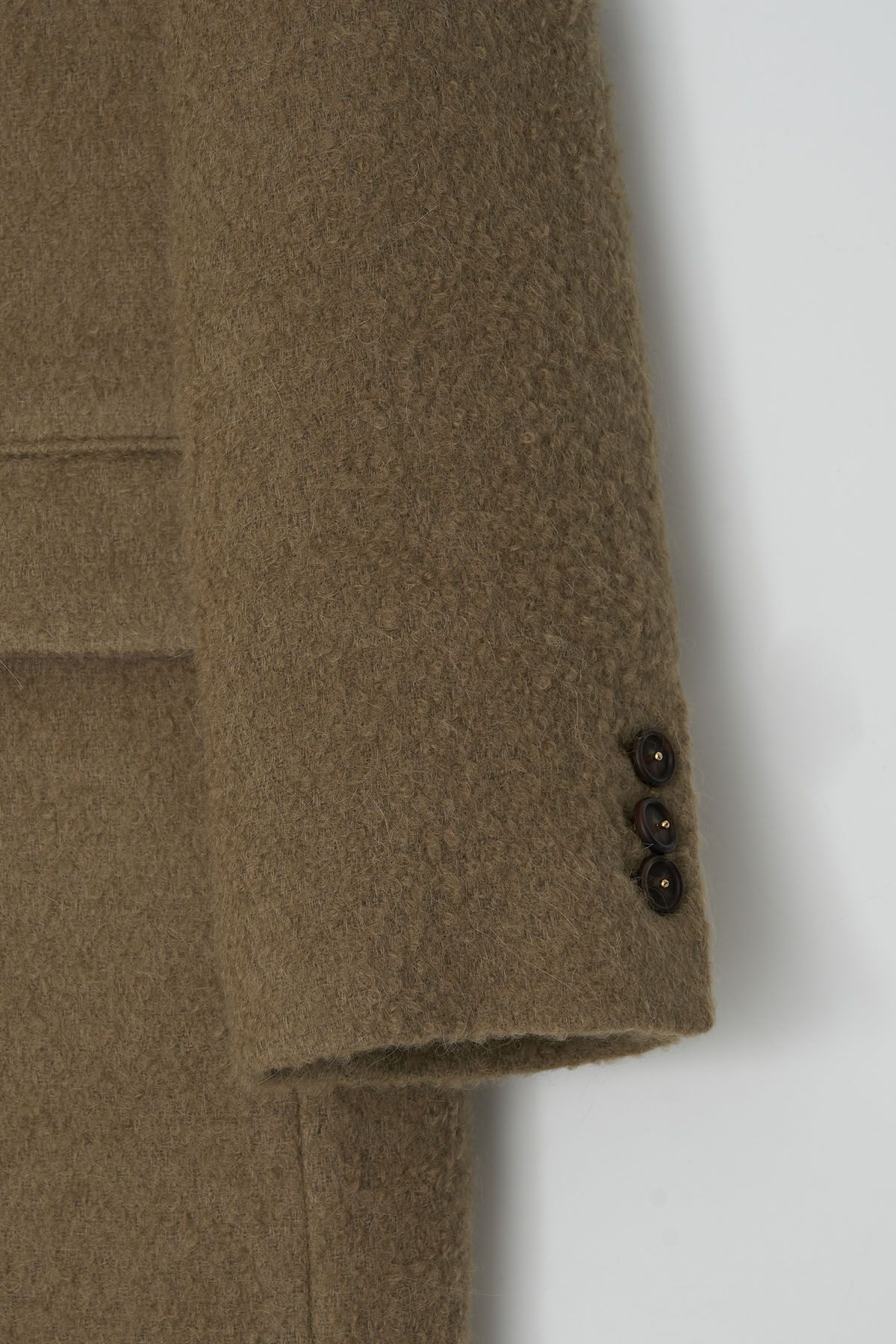 더페니(THE PENNY) THREE BUTTON ALPACA LONG COAT - Khaki Beige
