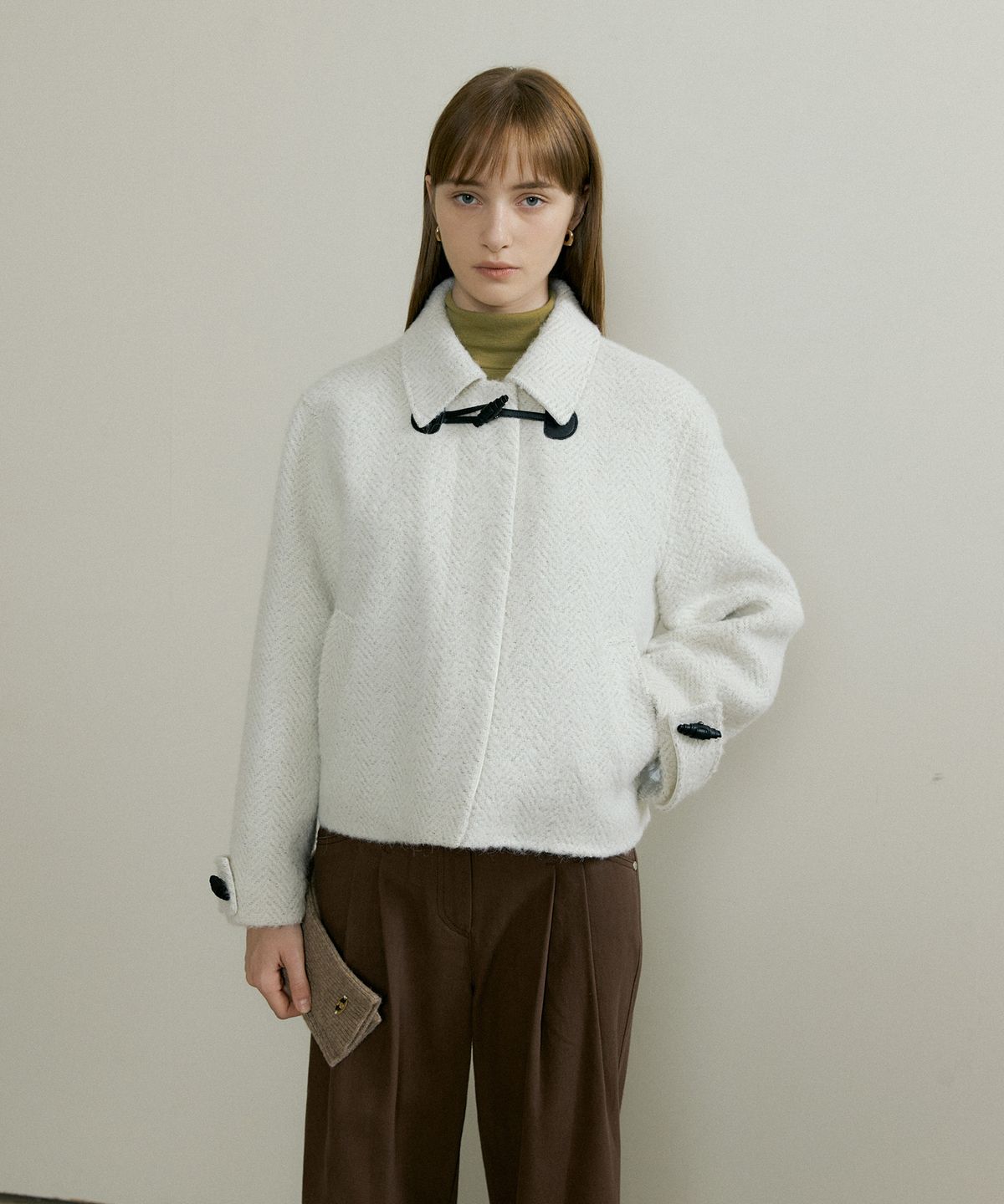 더페니(THE PENNY) WOOL DUFFLE SHORT COAT - Ivory