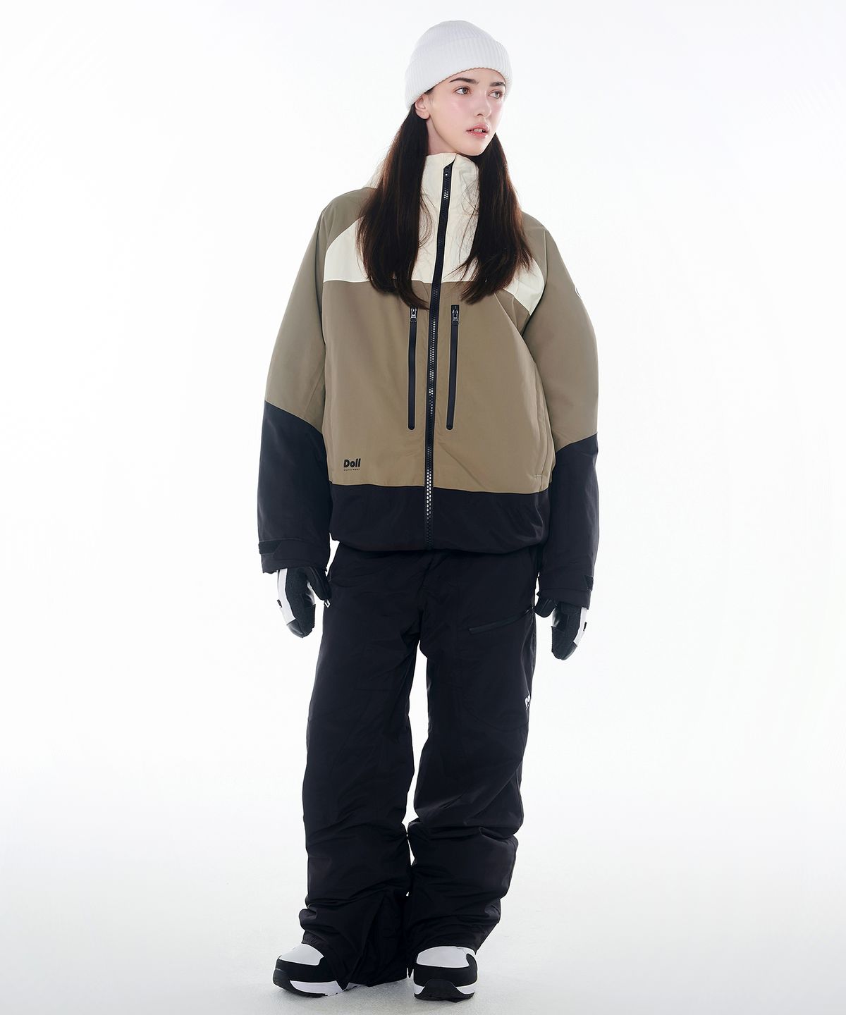 돌아우터웨어(DOLL OUTERWEAR) 2425 보니타 자켓&팬츠 보드복 세트 카키 남녀공용