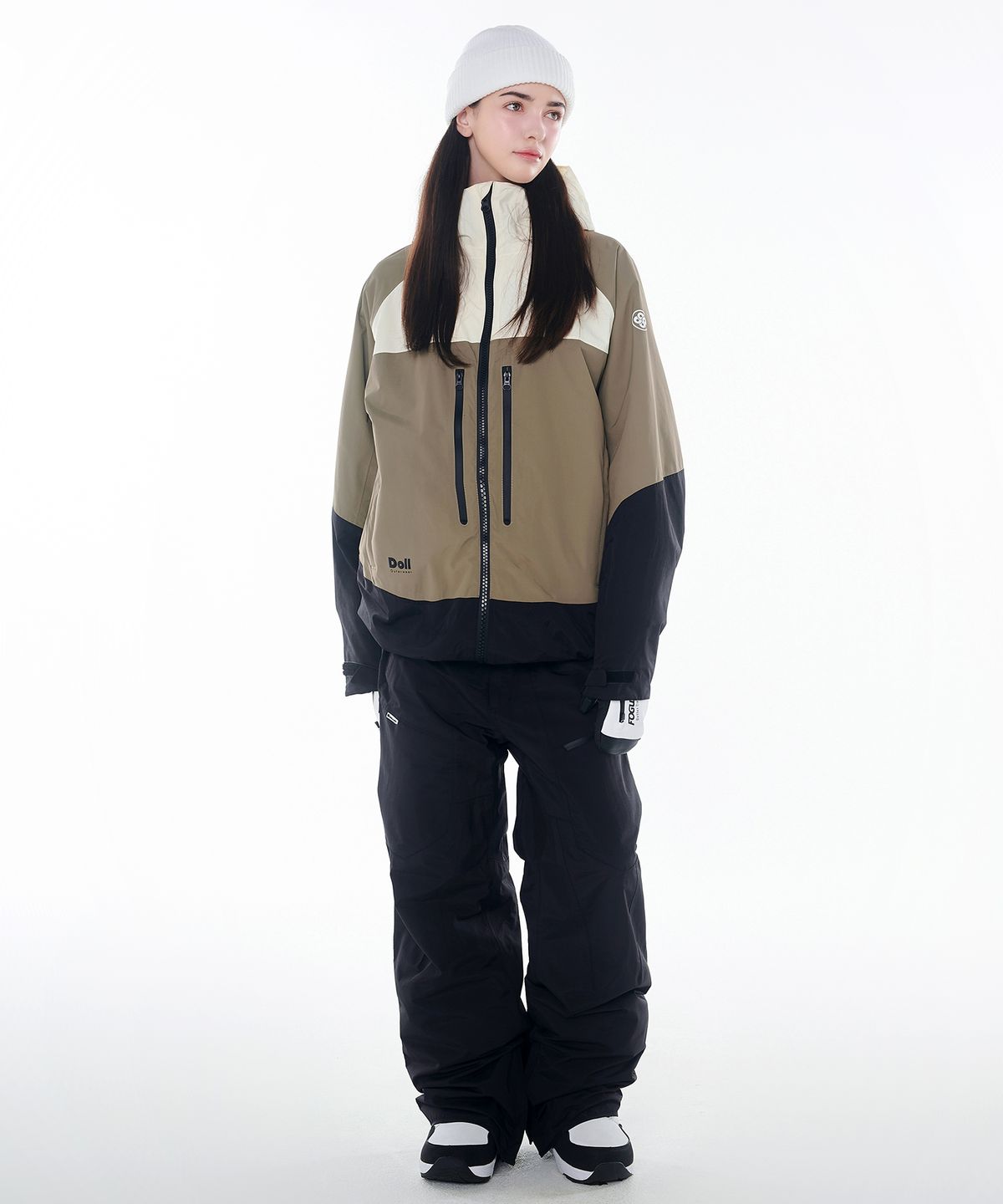 돌아우터웨어(DOLL OUTERWEAR) 2425 보니타 자켓&팬츠 보드복 세트 카키 남녀공용