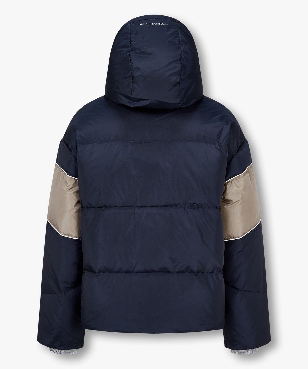 아르마니 익스체인지(ARMANI EXCHANGE) 남성 디태처블 후드 배색 다운 패딩 자켓_네이비 A414310016