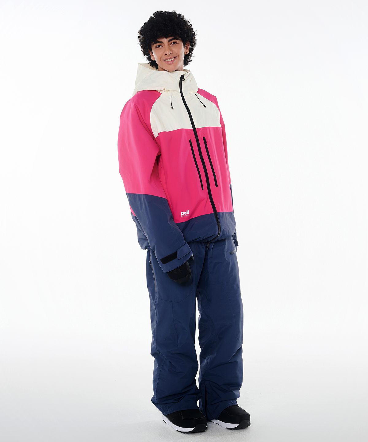 돌아우터웨어(DOLL OUTERWEAR) 2425 보니타 자켓&팬츠 보드복 세트 로즈 레드 남녀공용