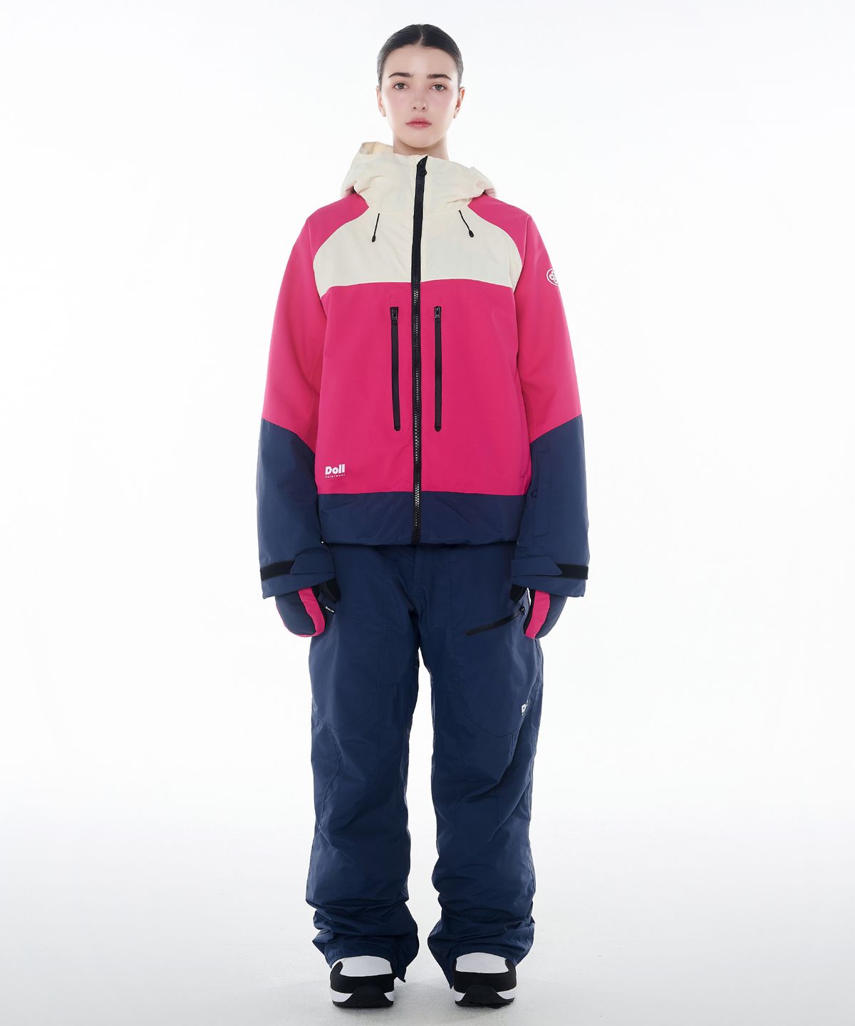 돌아우터웨어(DOLL OUTERWEAR) 2425 보니타 자켓&팬츠 보드복 세트 로즈 레드 남녀공용
