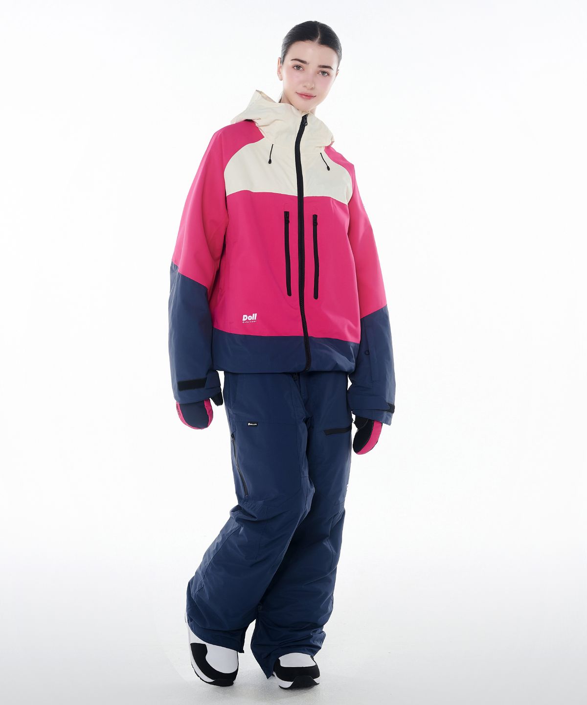 돌아우터웨어(DOLL OUTERWEAR) 2425 보니타 자켓&팬츠 보드복 세트 로즈 레드 남녀공용