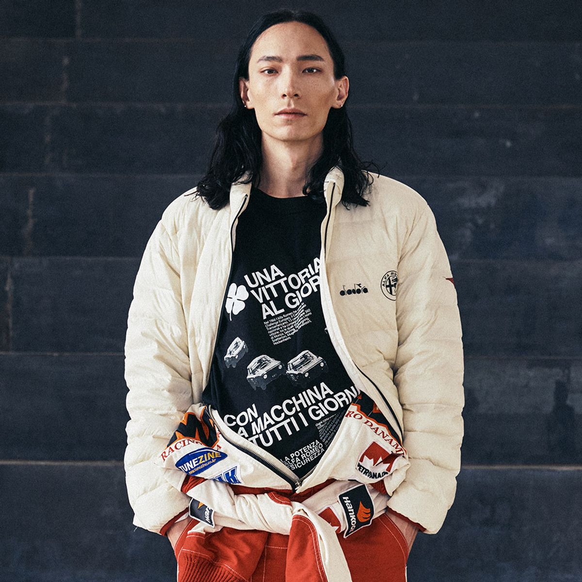 디아도라(diadora) 알파로메오 덕화이버 경량패딩 자켓 IVORY