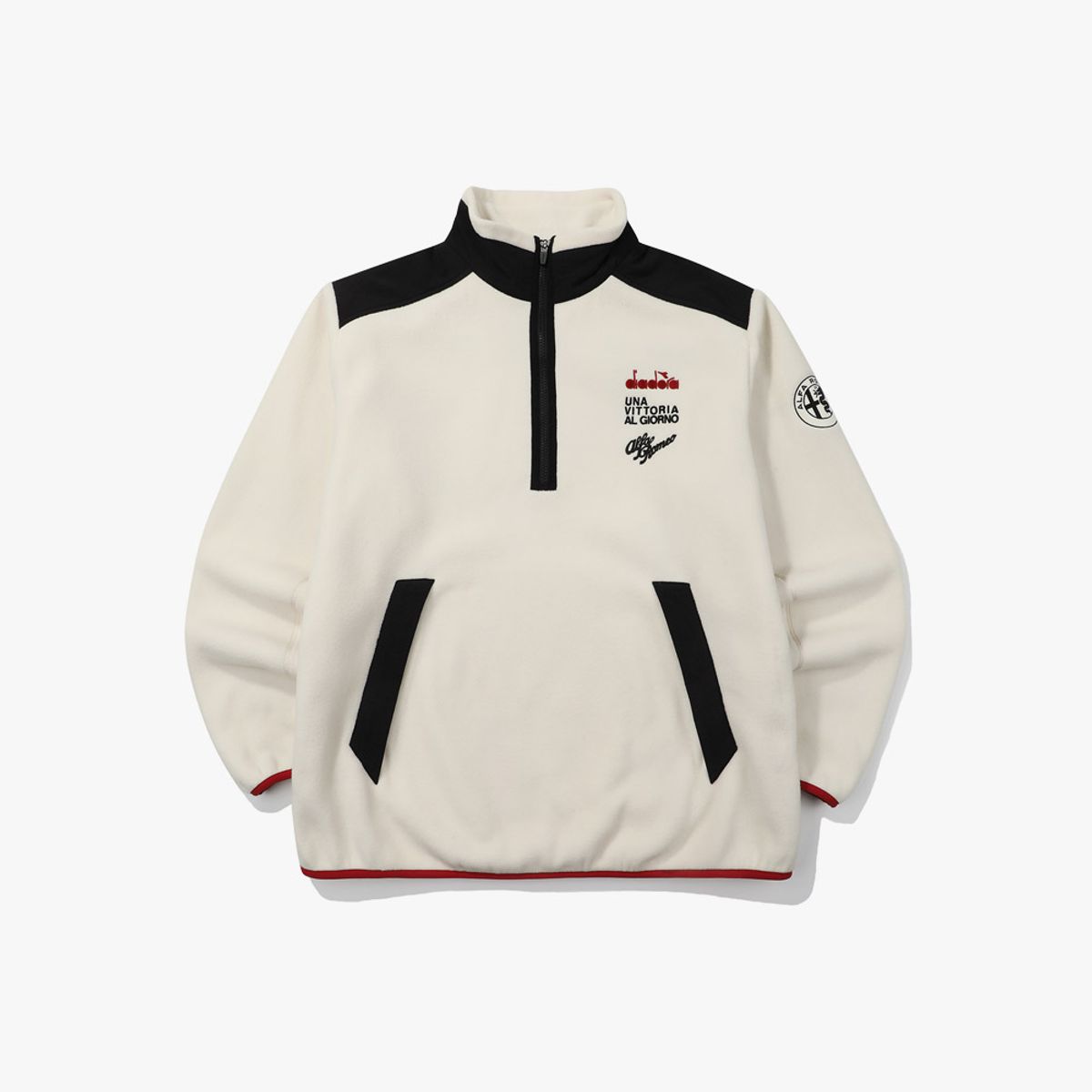 디아도라(diadora) 알파로메오 플리스 아노락 IVORY