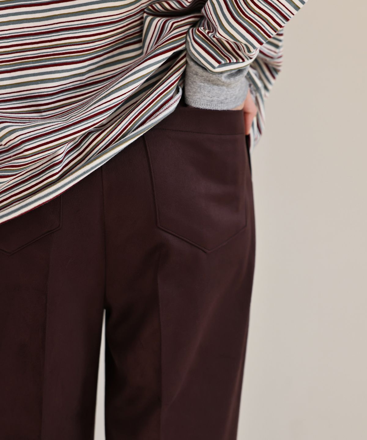 앤니즈(ANDNEEDS) Bel suede pants (wine)