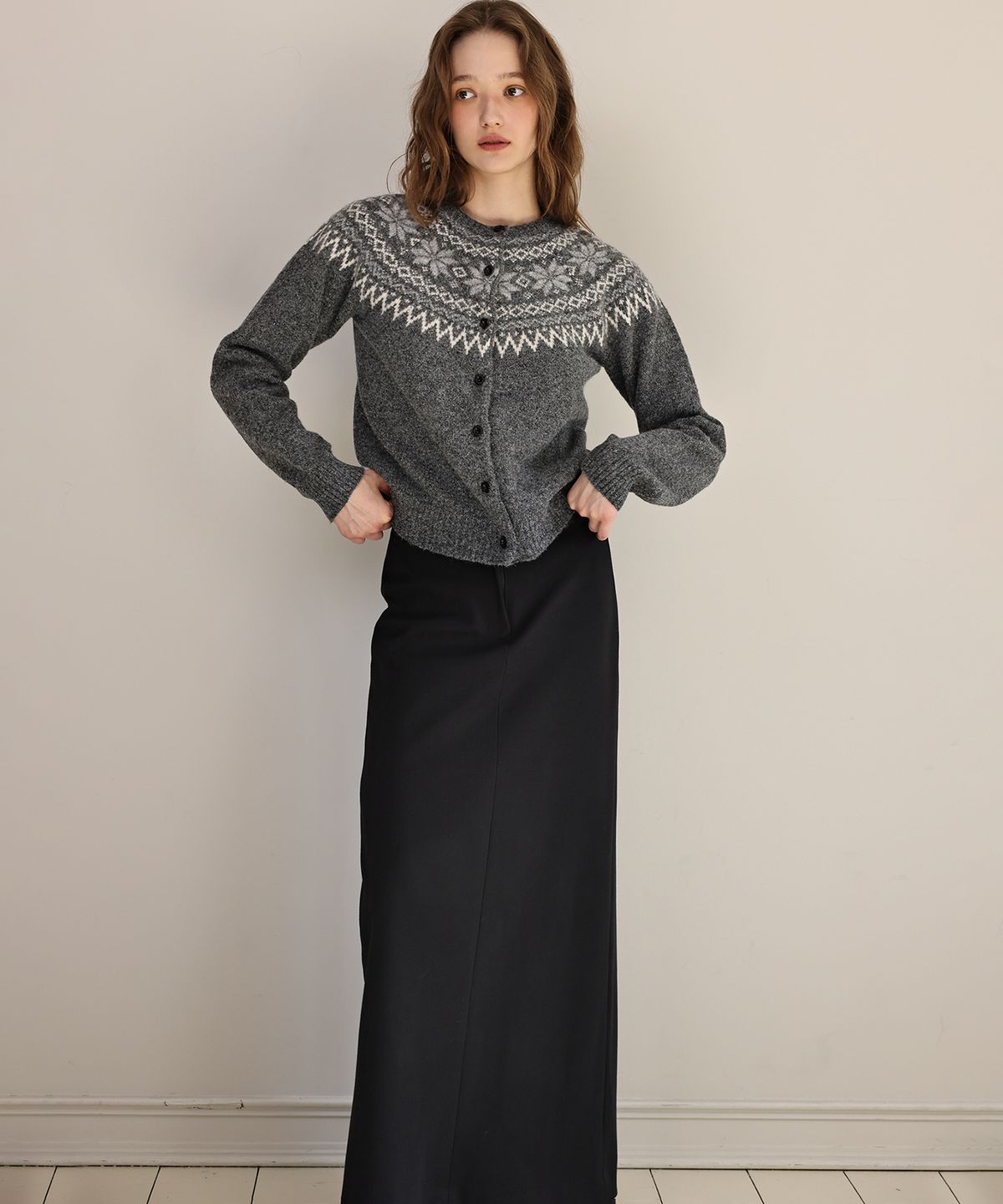앤니즈(ANDNEEDS) Monica long skirt (black)