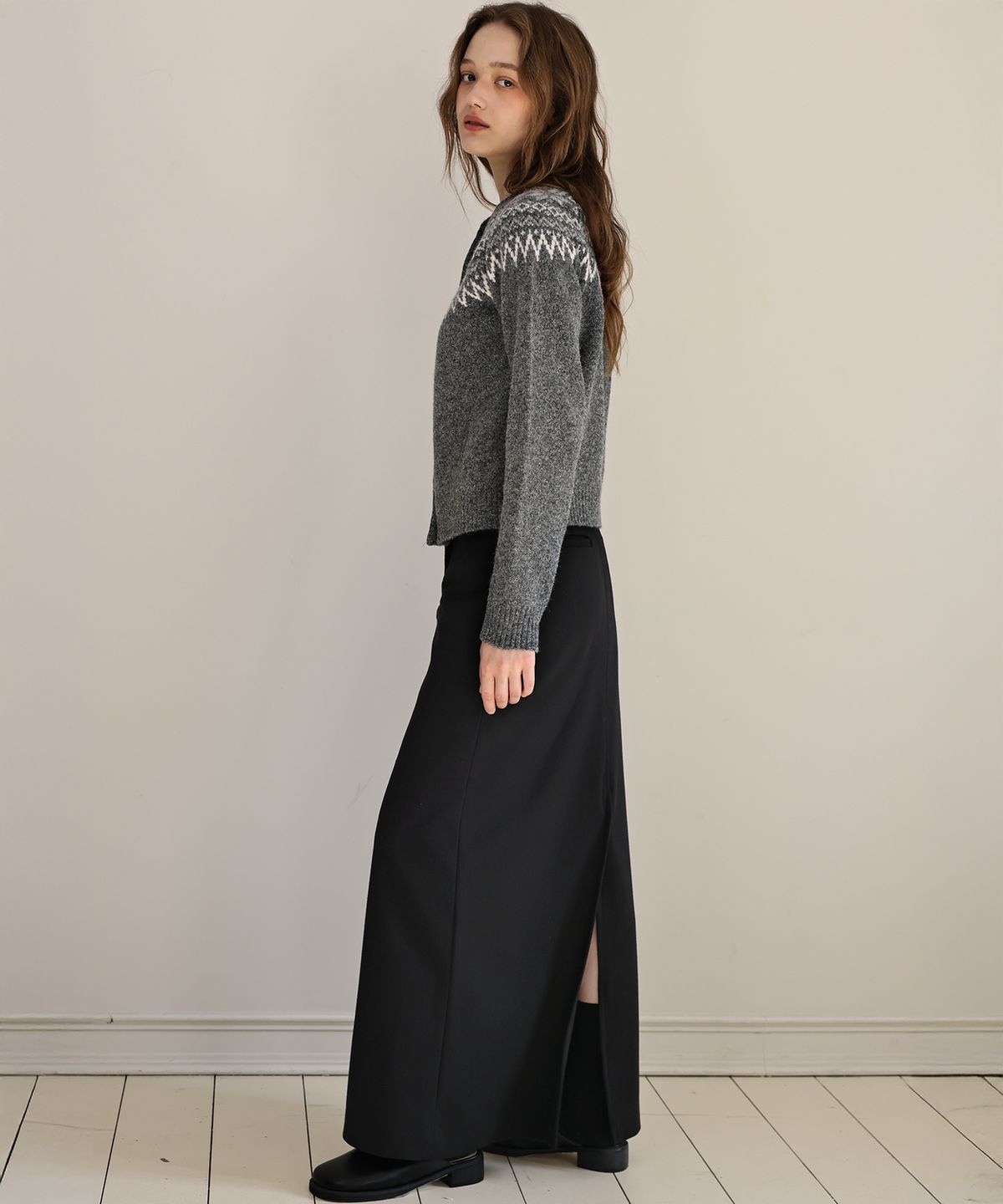 앤니즈(ANDNEEDS) Monica long skirt (black)