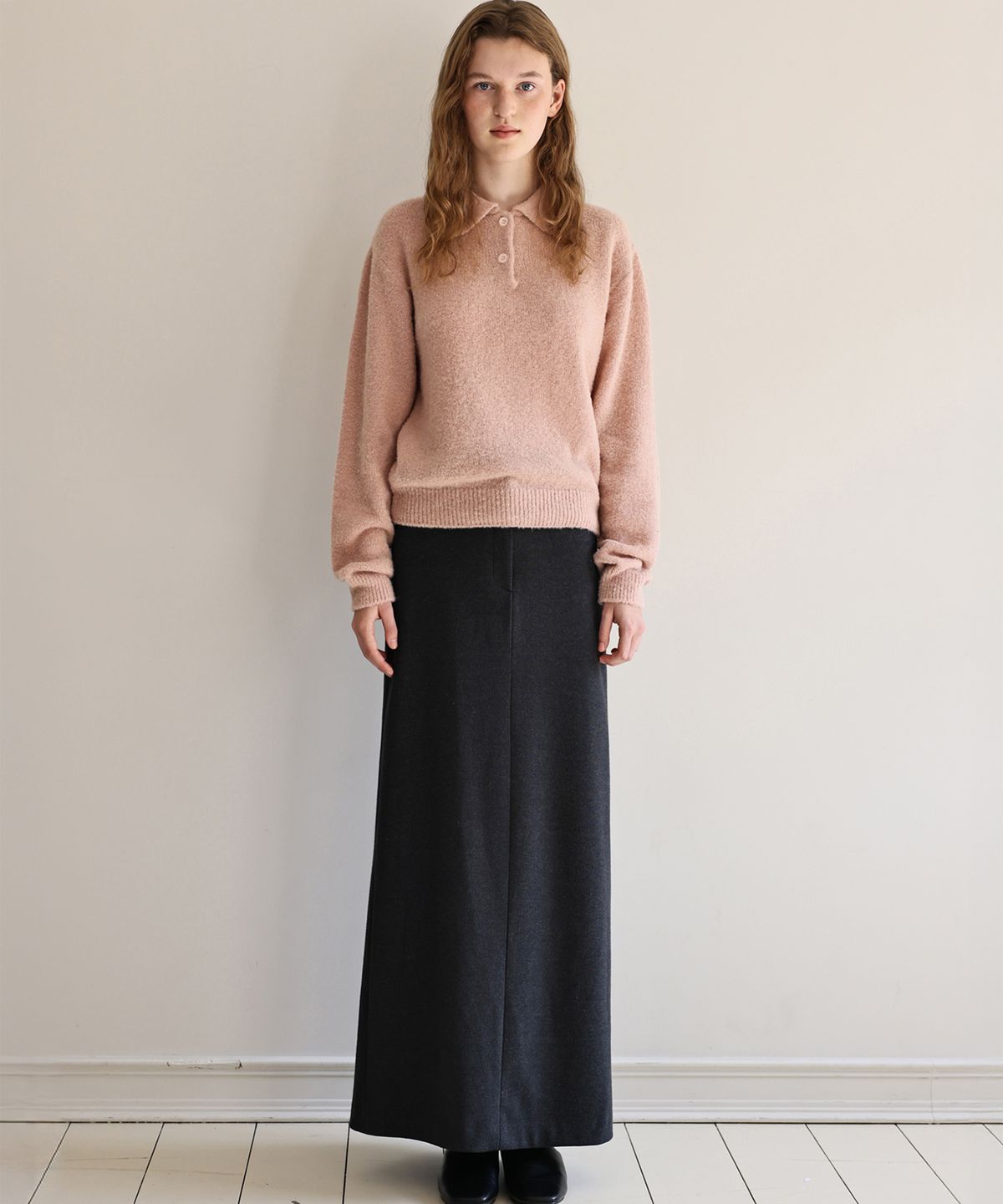 앤니즈(ANDNEEDS) Monica long skirt (charcoal)