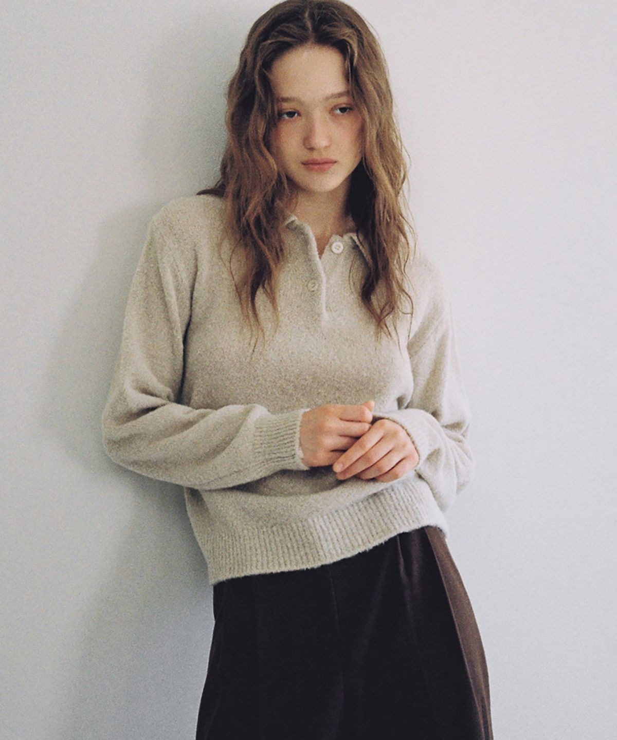 앤니즈(ANDNEEDS) Ray boucle knit (beige)