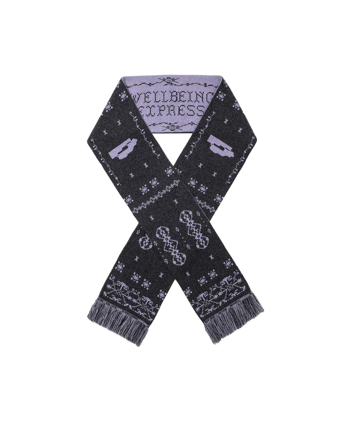웰빙익스프레스(WELLBEING EXPRESS) Wool Jacquard Muffler Violet