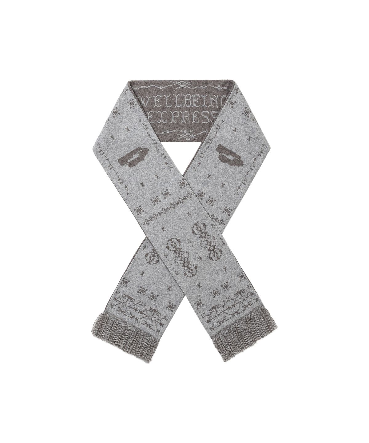 웰빙익스프레스(WELLBEING EXPRESS) Wool Jacquard Muffler Brown
